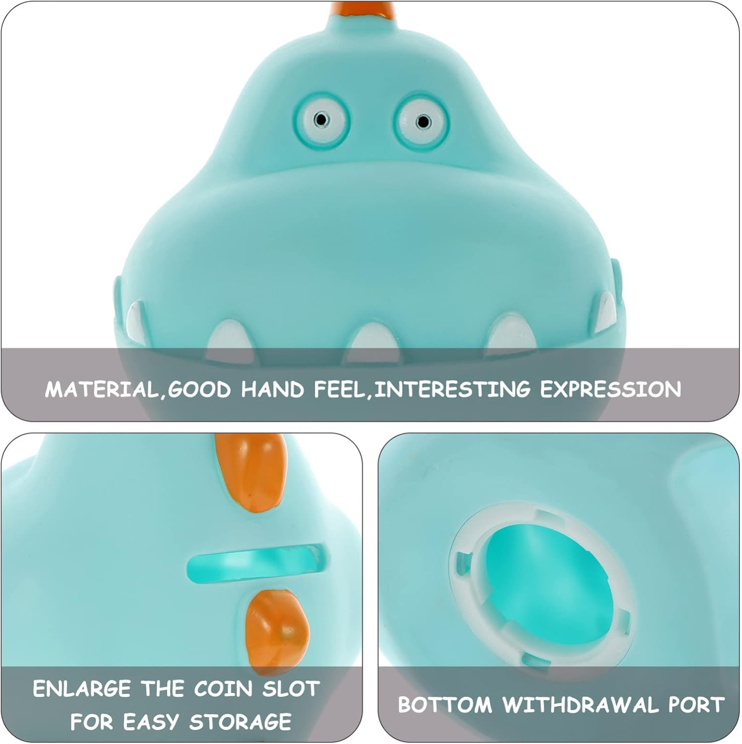 Toddmomy Dinosaur Piggy Bank for Kids, Unbreakable Plastic Money Box with Secure Lid, Coin Bank for Savings, Boys Girls