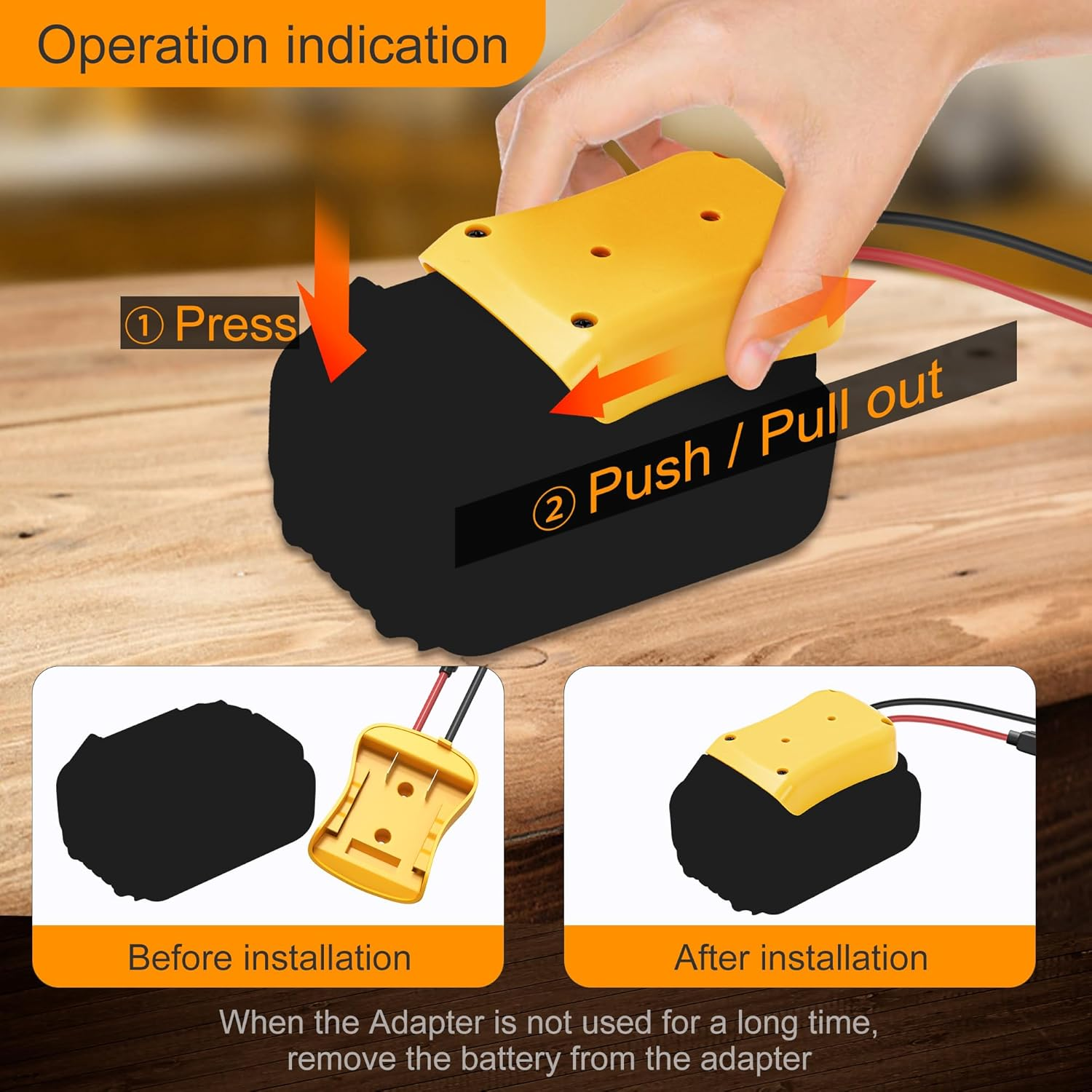 2PCS Battery Adapter Compatible with Dewalt 20V Power Wheel Adapter Battery Converter Kit 12 AWG Wire with Fuses and Connectors for Robotic RC Car Toy image number 4
