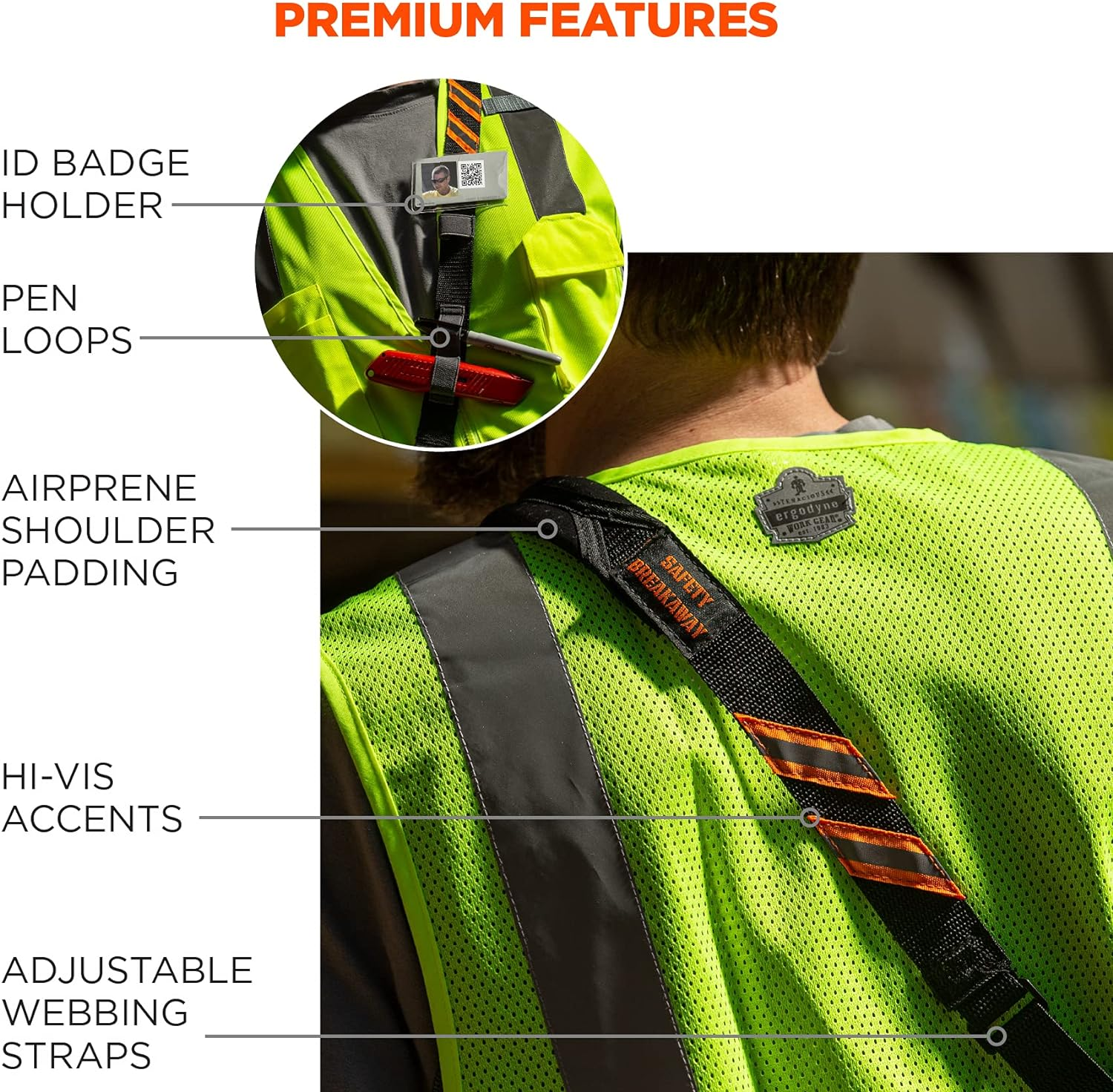 Ergodyne Squids 3137 Barcode Scanner Padded Harness, Sling Style, Tethering Lanyard for Bar Code Scanners, Black image number 4