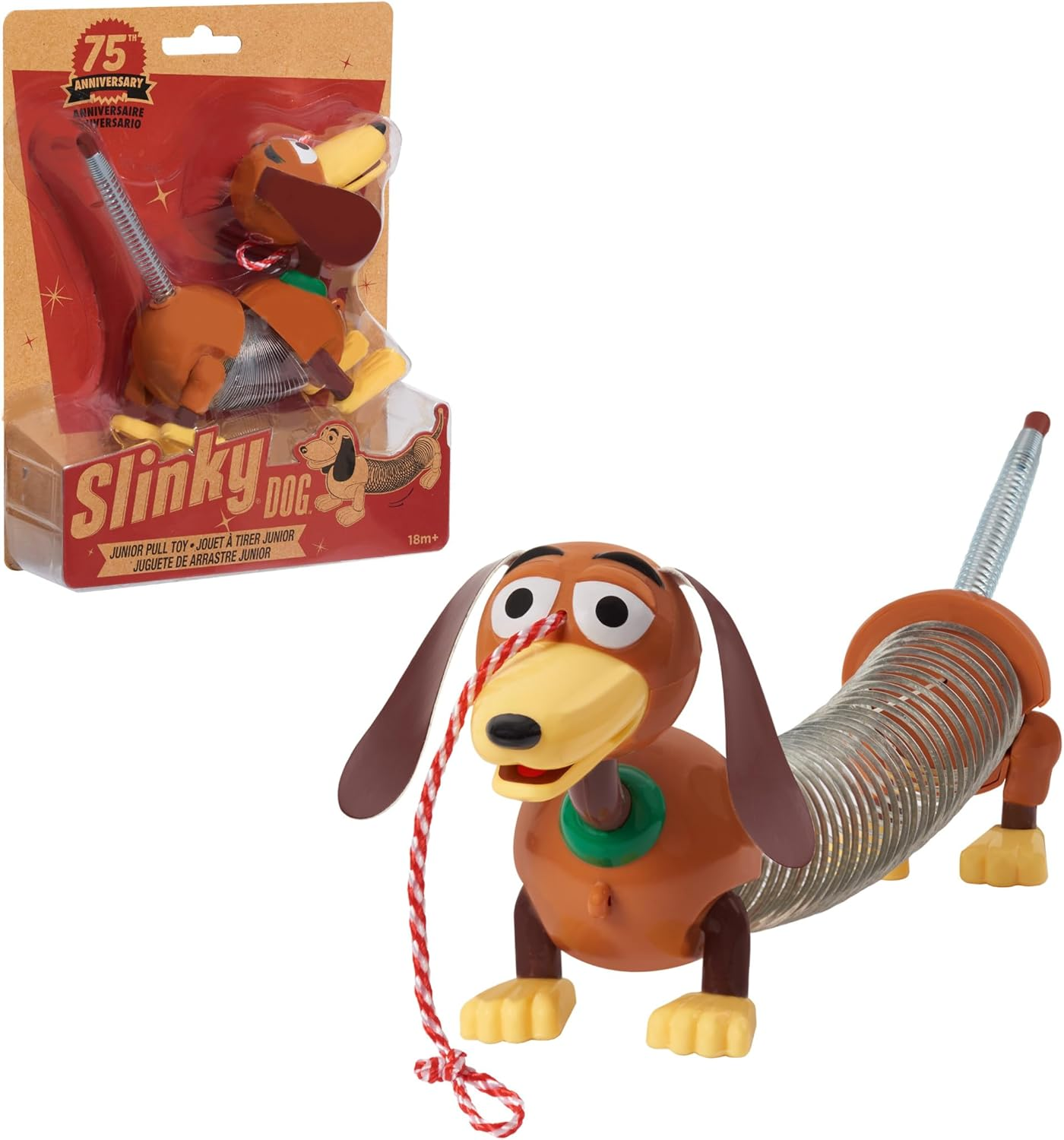 Retro 4.35-Inch Slinky Dog Jr, the Original Walking Spring Toy, Vintage Spring Toys, Small, Kids Toys for Ages 18 Month by Just Play image number 1
