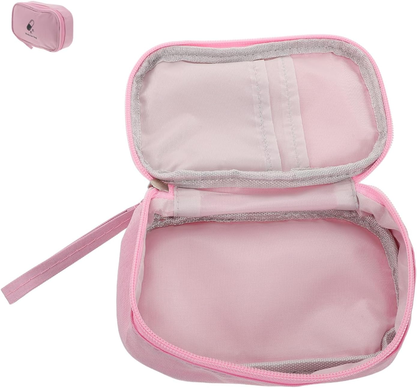 SOPOTUTU Small Portable Travel Medicine Bag, Pills Storage Organizer with Zipper, Compact Medical Storage Pocket for Camping, Hiking, and Emergency Use image number 4