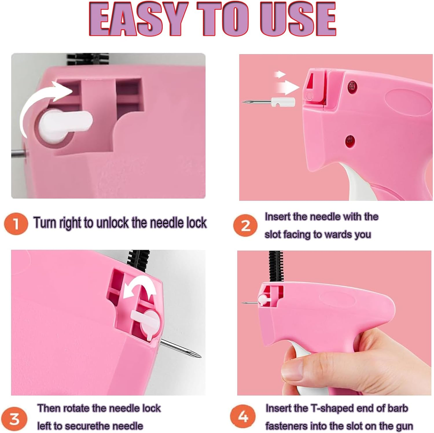 MEIYUETAOSI Micro Stitch Gun for Instant Fabric Repair, Handheld Clothing Fixer with 6 Needles & 2000 Fasteners (Black/White), Portable Mini Sewing Gun for Emergency Repairs, Tags, Hemming image number 2