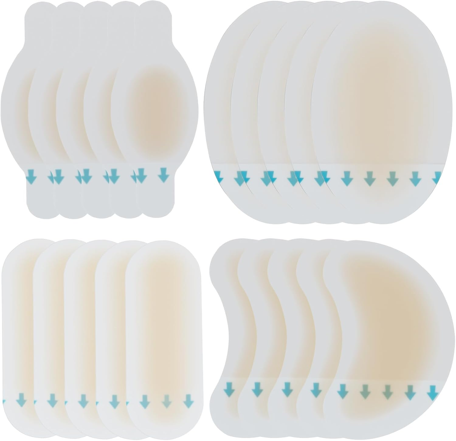 20 Pcs Hydrocolloid Gel Blister Plasters, Invisible Waterproof Blister Band Aid for Feet, Advanced Cushioning Protection for Heel, Toe, Forefoot to Prevent Shoe Rubbing & Blisters from Walking, Hiking, Running image number 6