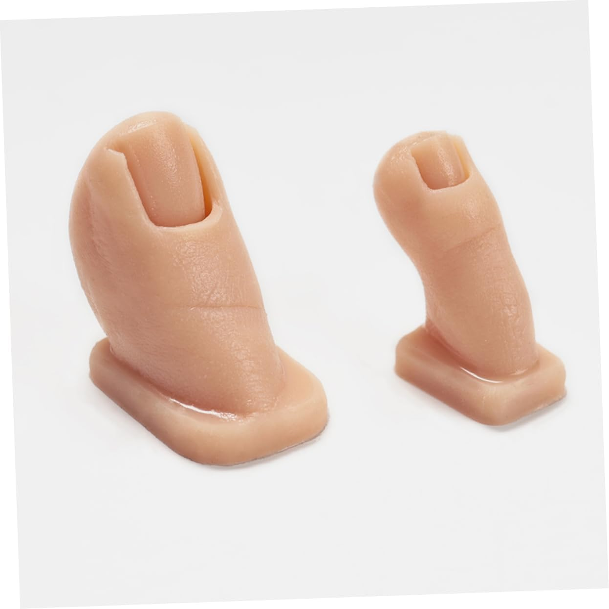 GOOHOCHY 2Pcs Silicone Practice Toenails for Manicure Training Ergonomic Soft Fake Toes with Realistic Texture Flexible Nail Art Practice Model for Acrylic Nail Painting and Carving