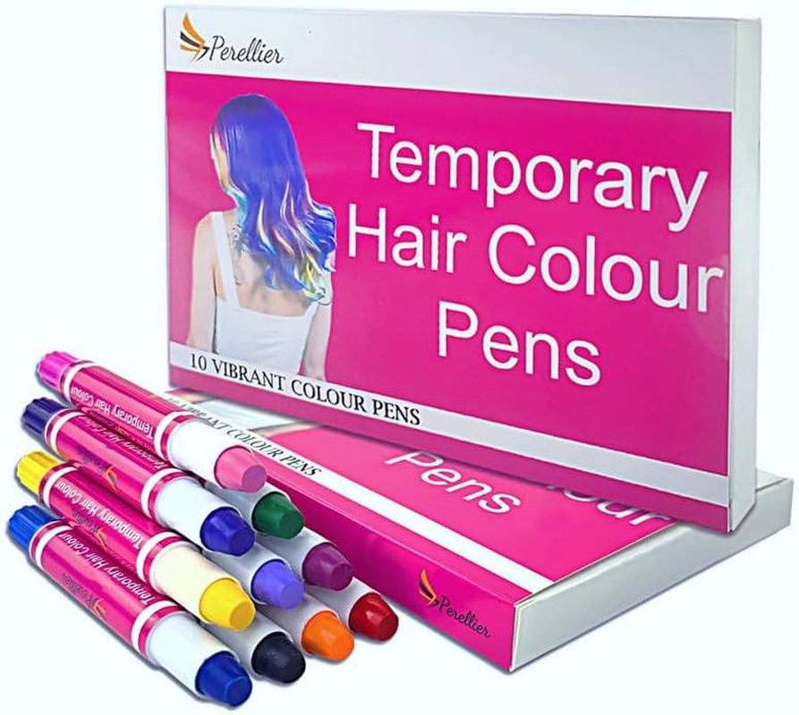 10-Piece Temporary Hair Chalk Pens Set for Kids and Adults | Easy to Use Temporary Hair Colours | Hours of Creative Fun | Fabulous Birthday Gift image number 2
