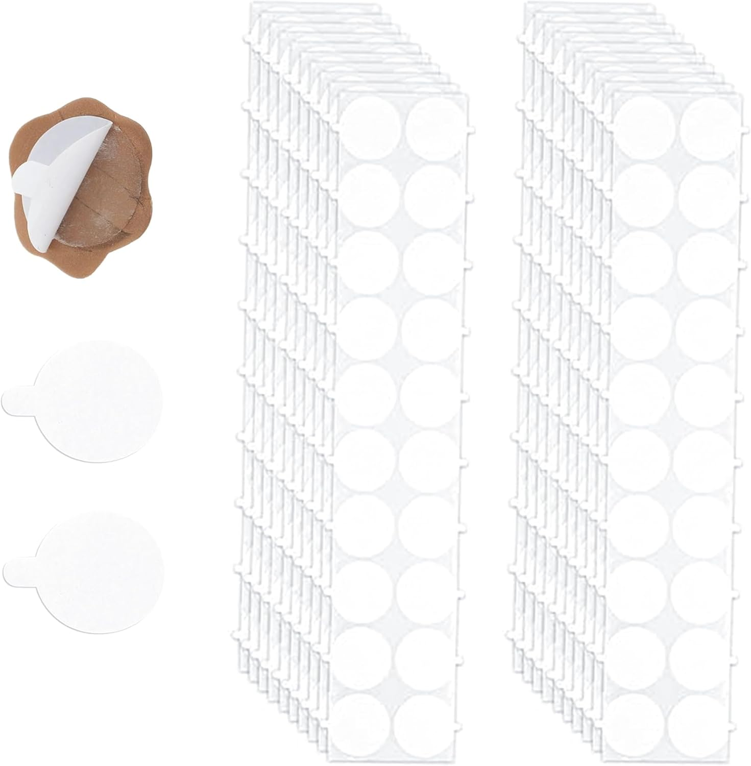 400 Pcs Double-Sided Adhesive Dots,Removable Dots Stickers Clear Tape Tack No Trace,With Handle Easy to Tear Transparent round Double-Sided Adhesive Stickerh,Used for Wax Seal Stamp Set image number 6