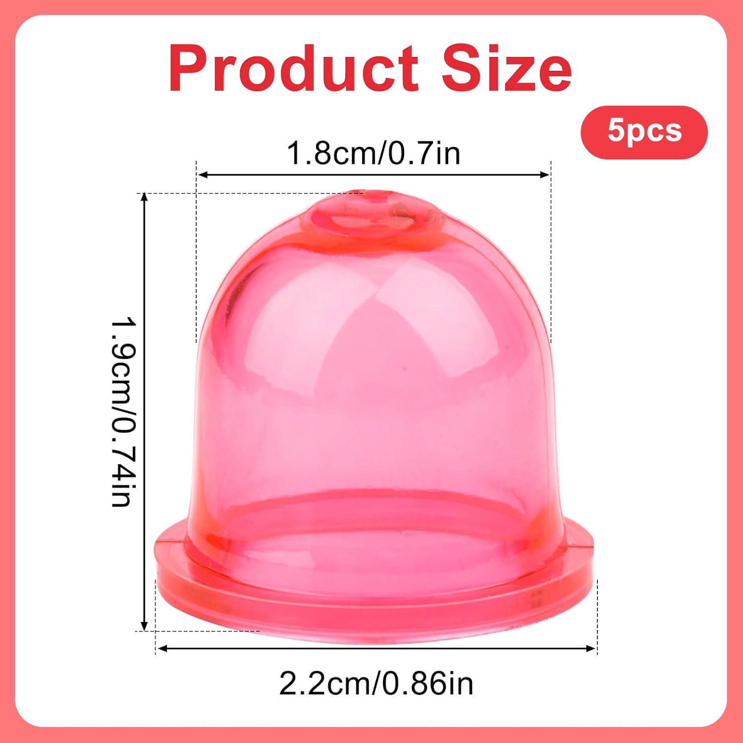 5Pcs Primer Bulb Carburetor, Red Carburetor Primer Bulbs Replacement Fuel Primer Bulb Compatible with Zama 0057003 0057004 0057025 for Trimmers& Leaf Blowers image number 2