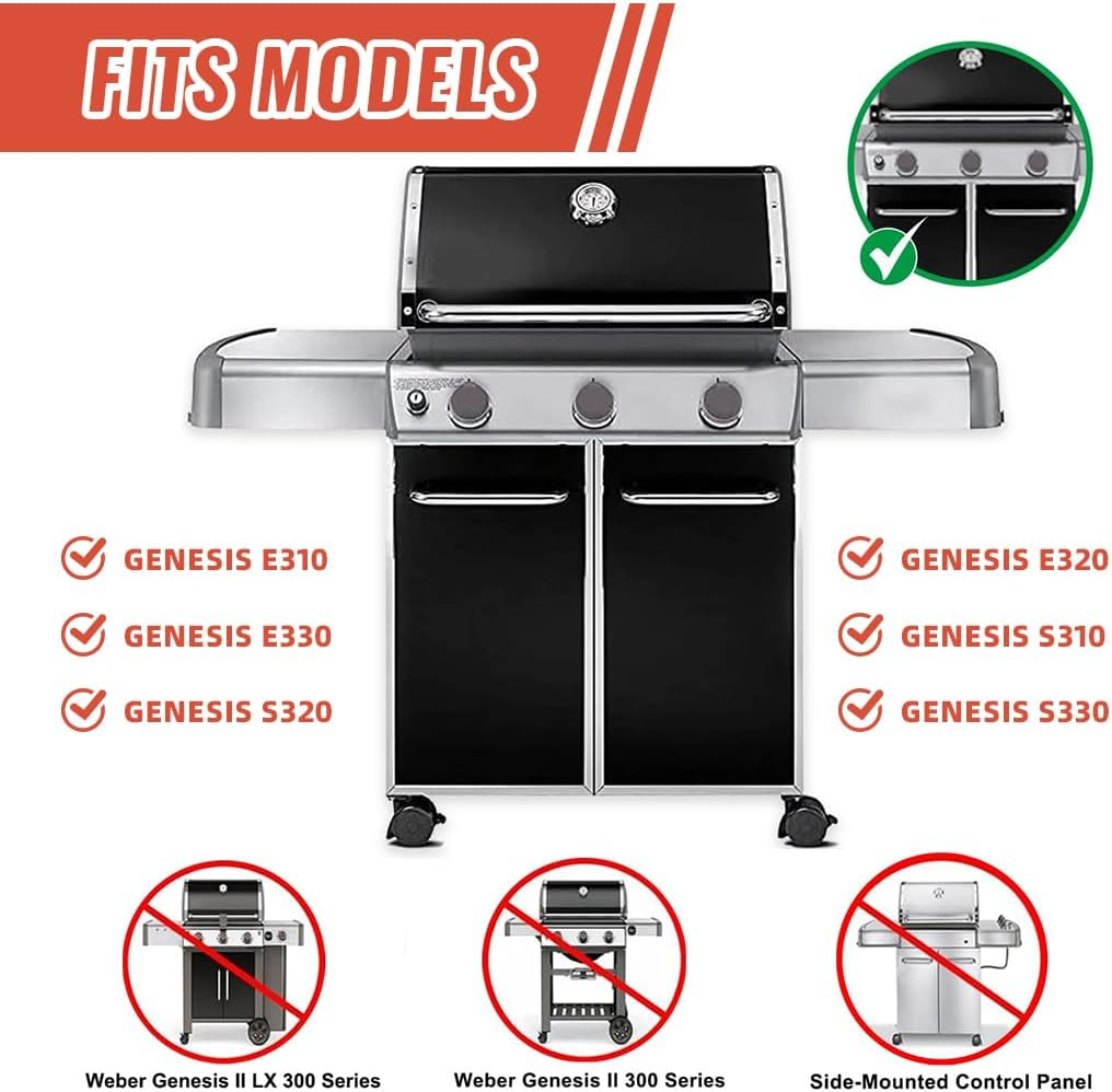 Grill Replacement Parts for Weber Genesis 300 Series E310 E320 E330 S310 S320 S330 E-310 E-320 S-310 S-320 E/S-330 EP/CEP-310 EP/CEP-320 EP/CEP-330 Stainless Steel Flavorizer Bars Heat Deflector - 2+5+62752-3+7524 image number 4