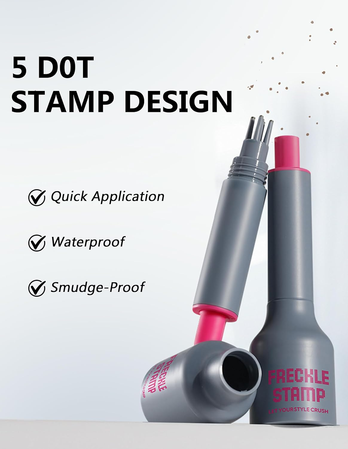 Erinde Faux Freckle Stamp, Waterproof Freckle Pen Makeup, Long Lasting Natural Fake Freckles Stamp, Lifelike Magic Freckles Pen for Face, Sweatproof Matte Makeup for Women Men 04#