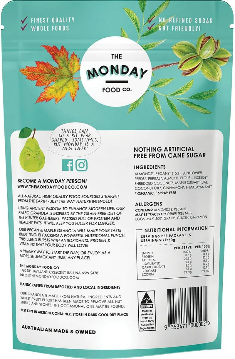 The Monday Food Pecan, Vanilla and Inca Berries Paleo Granola 300 G, 300 G image number 1