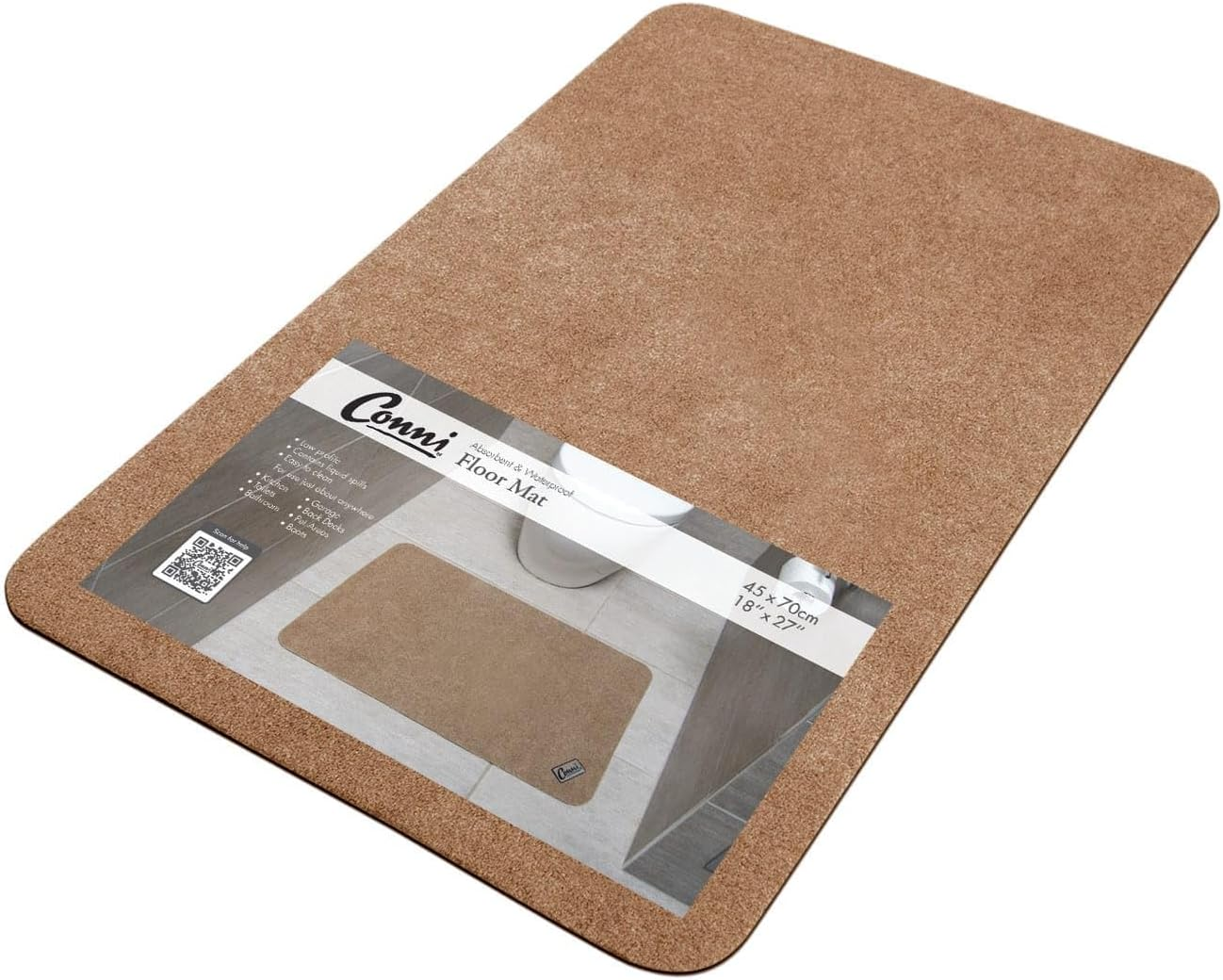 Conni Floor Mat Compact - Absorbent Waterproof and Low Profile, 45 X 70Cm, Pebble - Green image number 5