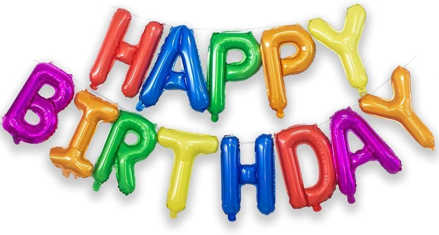 Dark Blue Happy Birthday Balloons Banner,16 Inch Mylar Foil Letters Sign,Reusable Balloons for Women, Men, Boys & Girls Birthday Decorations Party Supplies