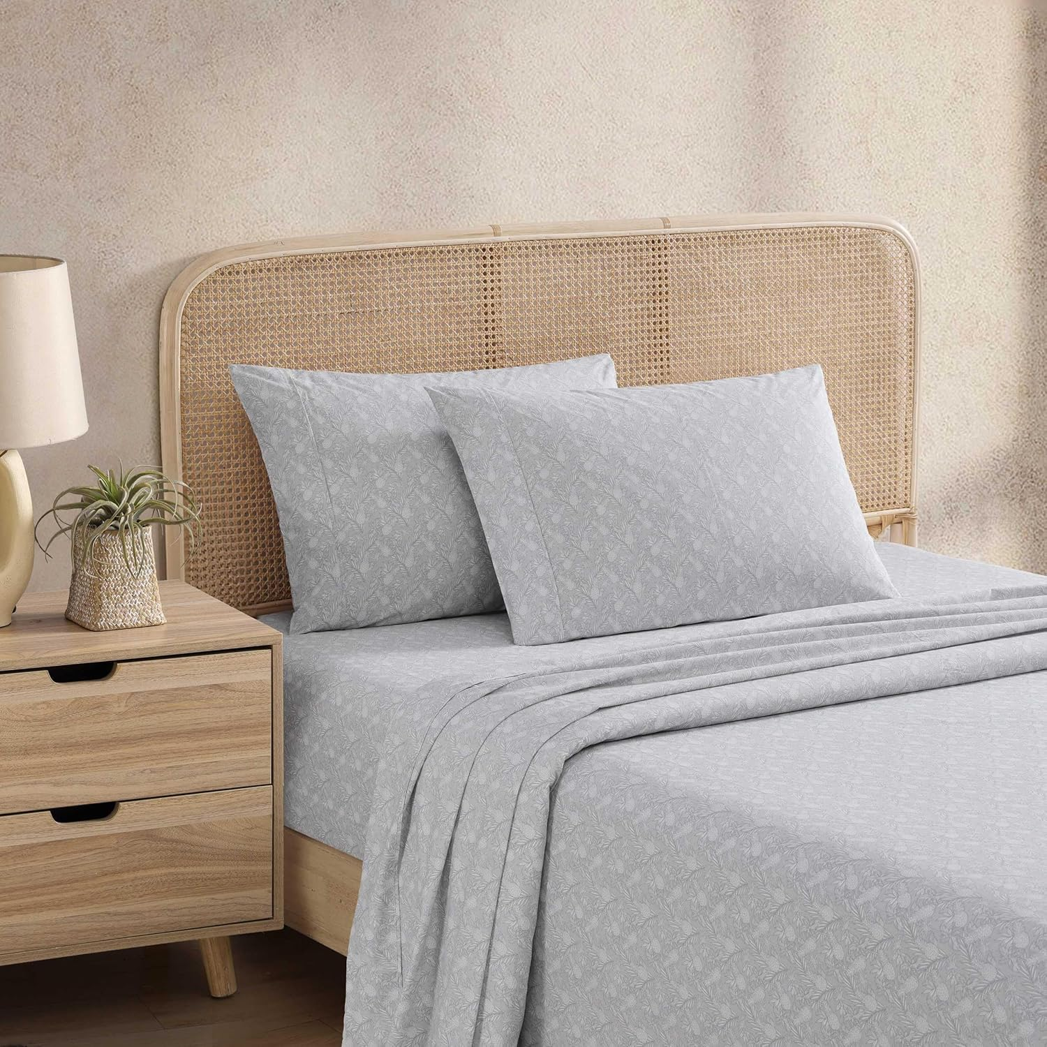 Tommy Bahama - Sheet Set, Breathable Percale Cotton Bedding, 200 Thread Count, Tropical Home Decor (Pineapple Venture Rock, Queen)