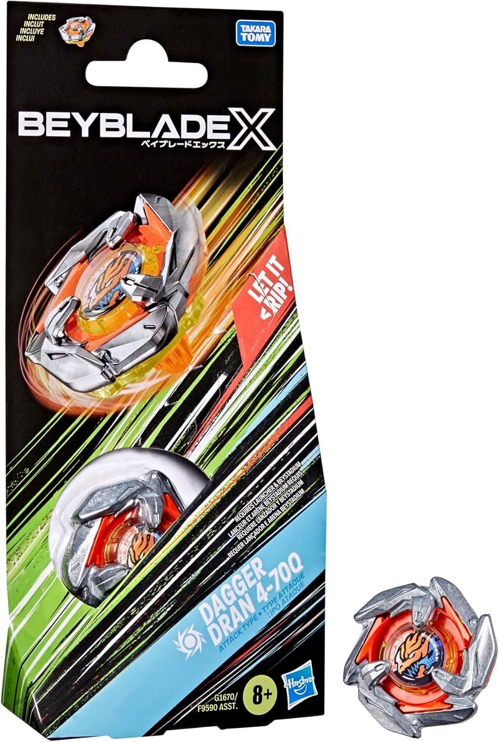 Hasbro Beyblade X Dagger Dran 4-70Q Booster Pack image number 3