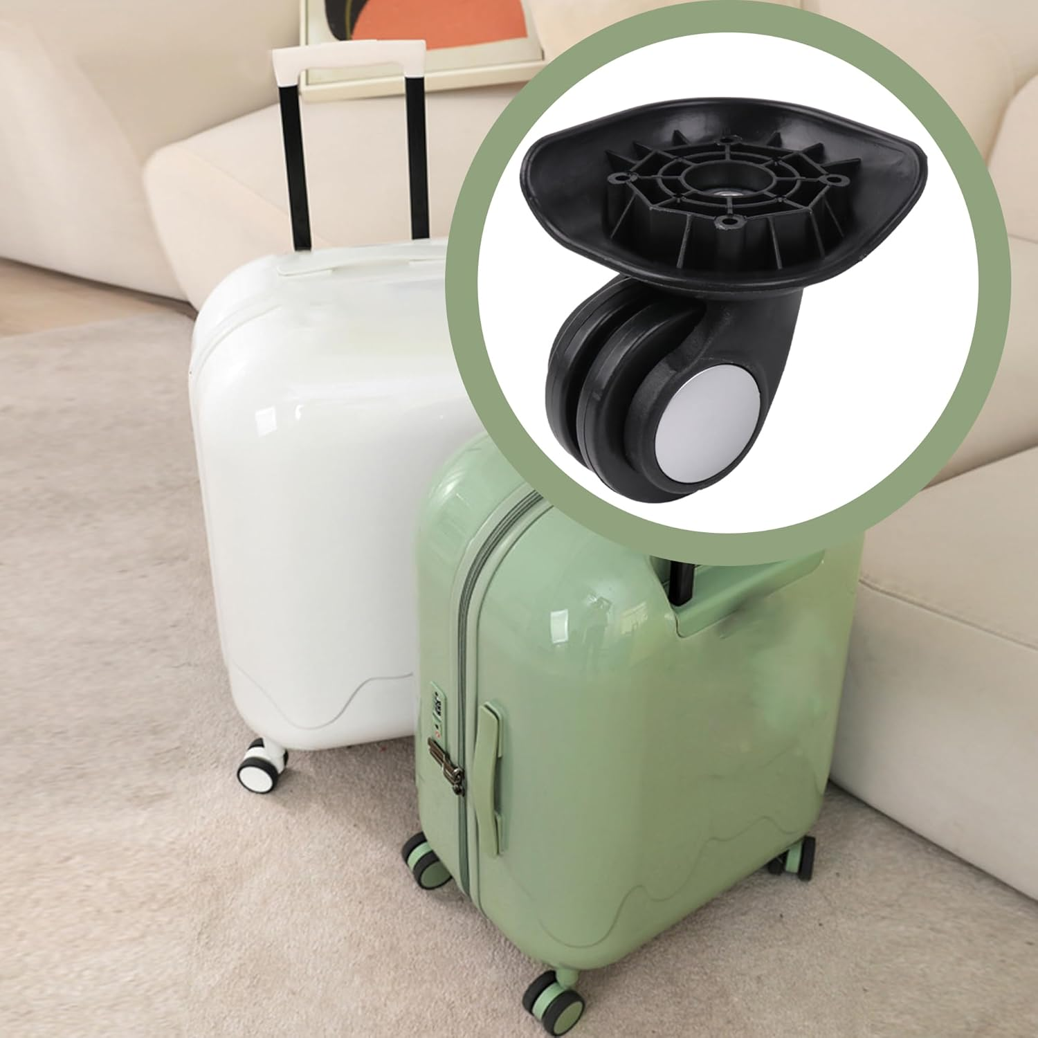 RDEXP Multifunctional Luggage Spinner 115W Series W003 Black Revolver 80Mm Pvc&Metal image number 4