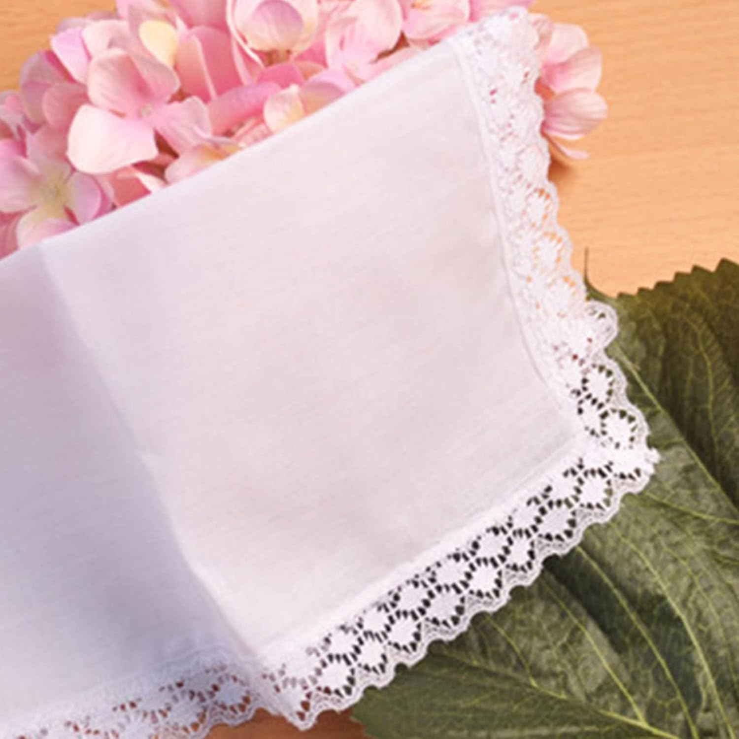 YIGZYCN Lightweight White Handkerchief Cotton Lace Trim Handkerchief Washable Chest Towel Pocket Handkerchief for Adult Wedding Party image number 5