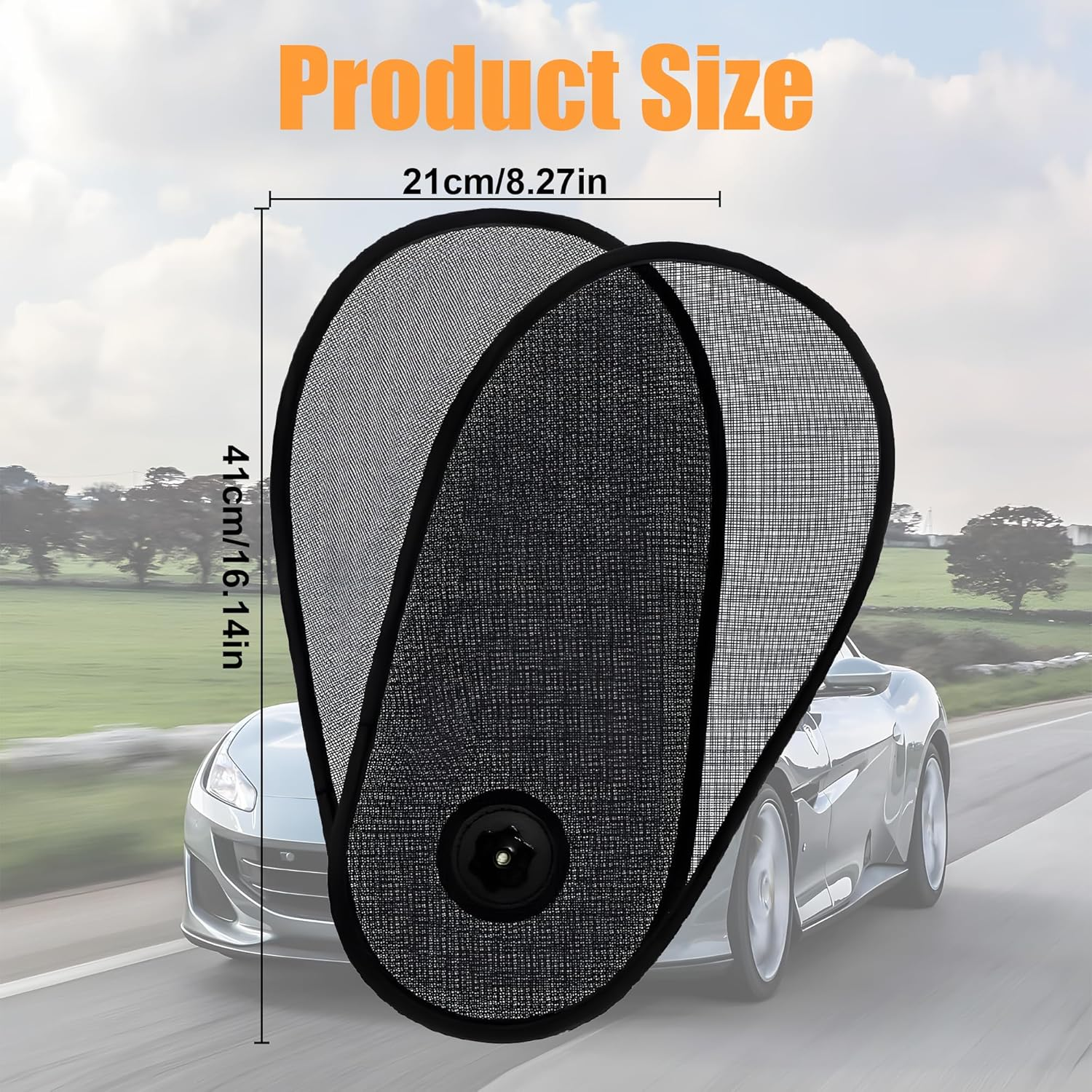 2 Pack Rotatable Car Window Shade for Baby & Driver - Adjustable Mesh Sun Blocker with Easy Suction Cup Installation, Universal Fit for Side Windows & Windshield Sun Protection image number 1