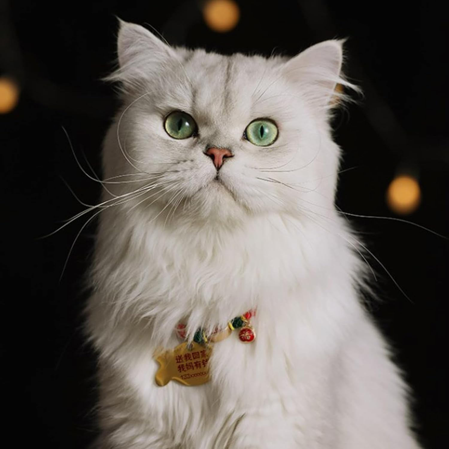 Knitting Cat Collars, Handcraft Adjustable Pet Knit Necklace Fashionable Pet Collar, Handmade Cat Collar Puppy Collar Kitten Necklace(S(19‑35Cm / 7.48‑13.78In)-Red Rope(Rich and Wilful)) image number 4