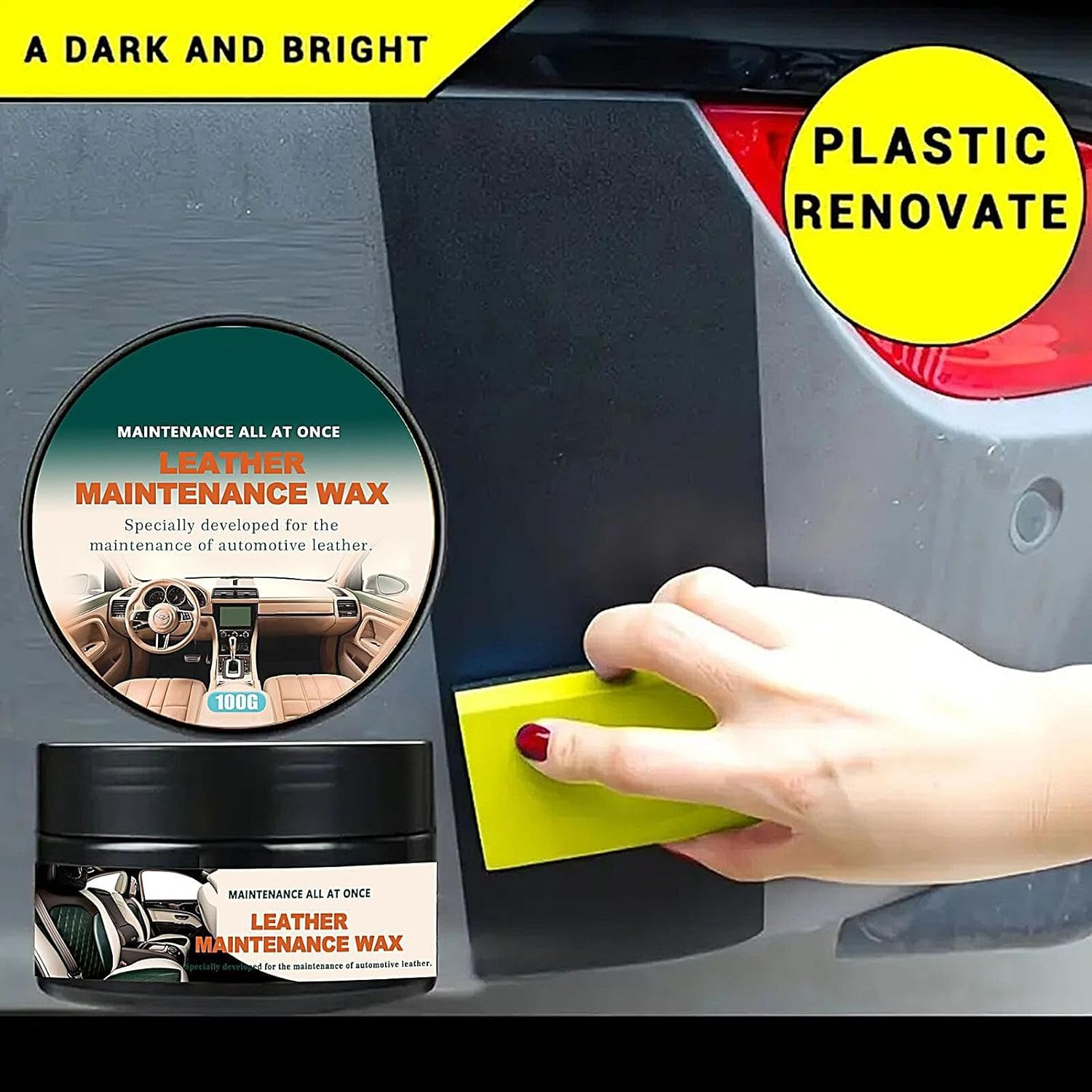 Nybhyjka Car Interior Restorer,Car Interior Scratch Remover | 100G Automotive Wax Safe Long Lasting Cleaner Coating Paste Detailing Supplies for Wheel image number 4