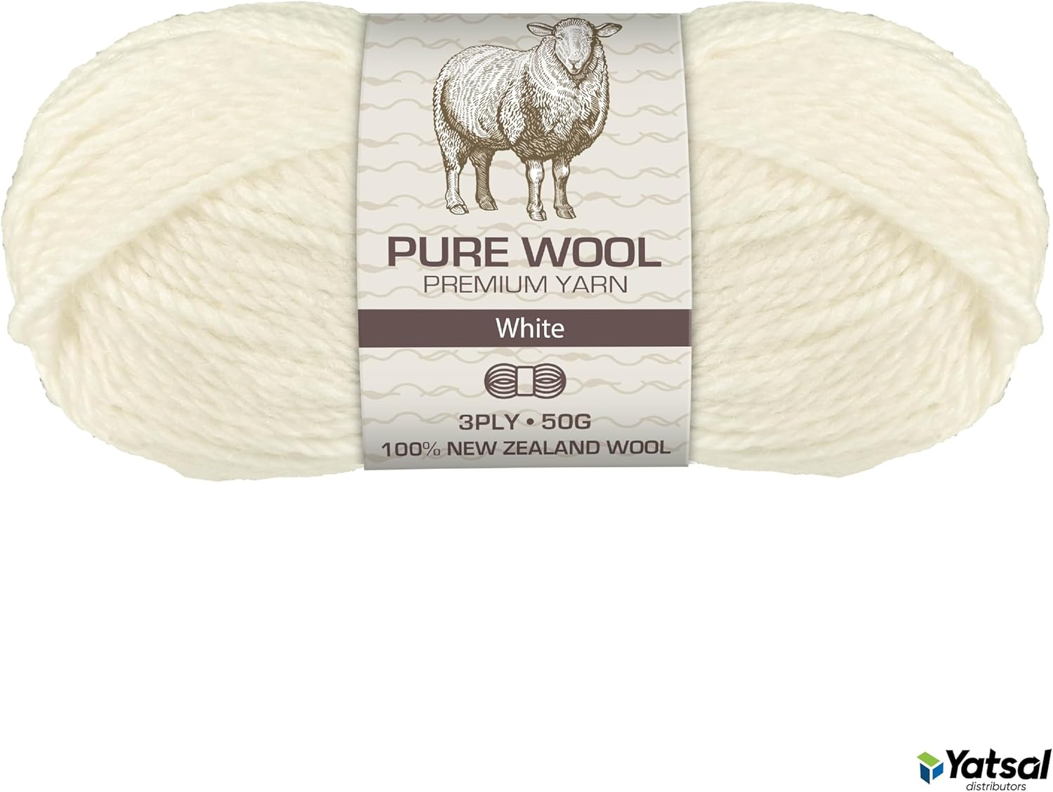 3-Ply Pure Wool 50 G, White image number 4