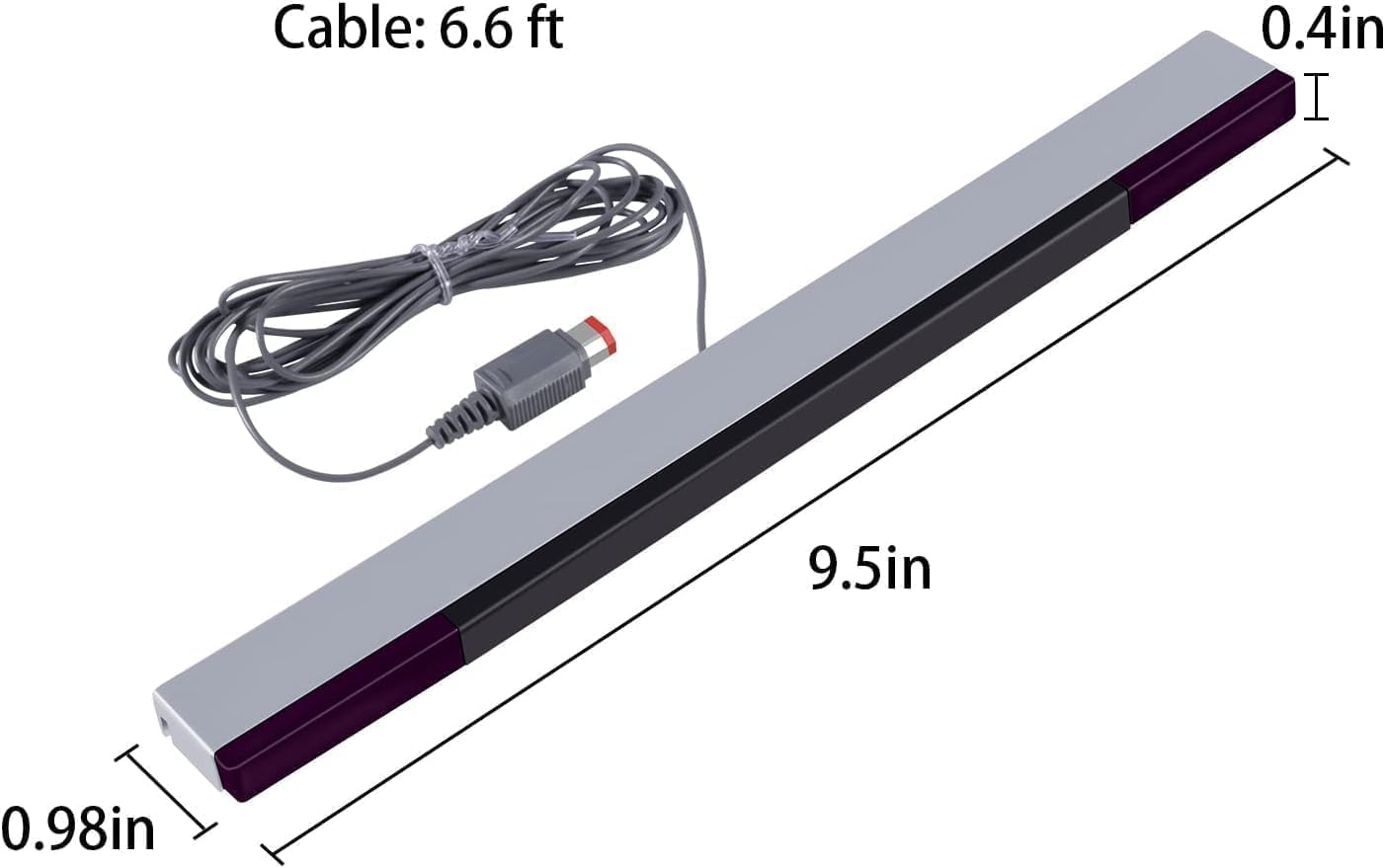 Wii Sensor Bar Replacement Wired Infrared IR Ray Motion Sensor Bar Compatible with Wii and Wii U Console image number 2