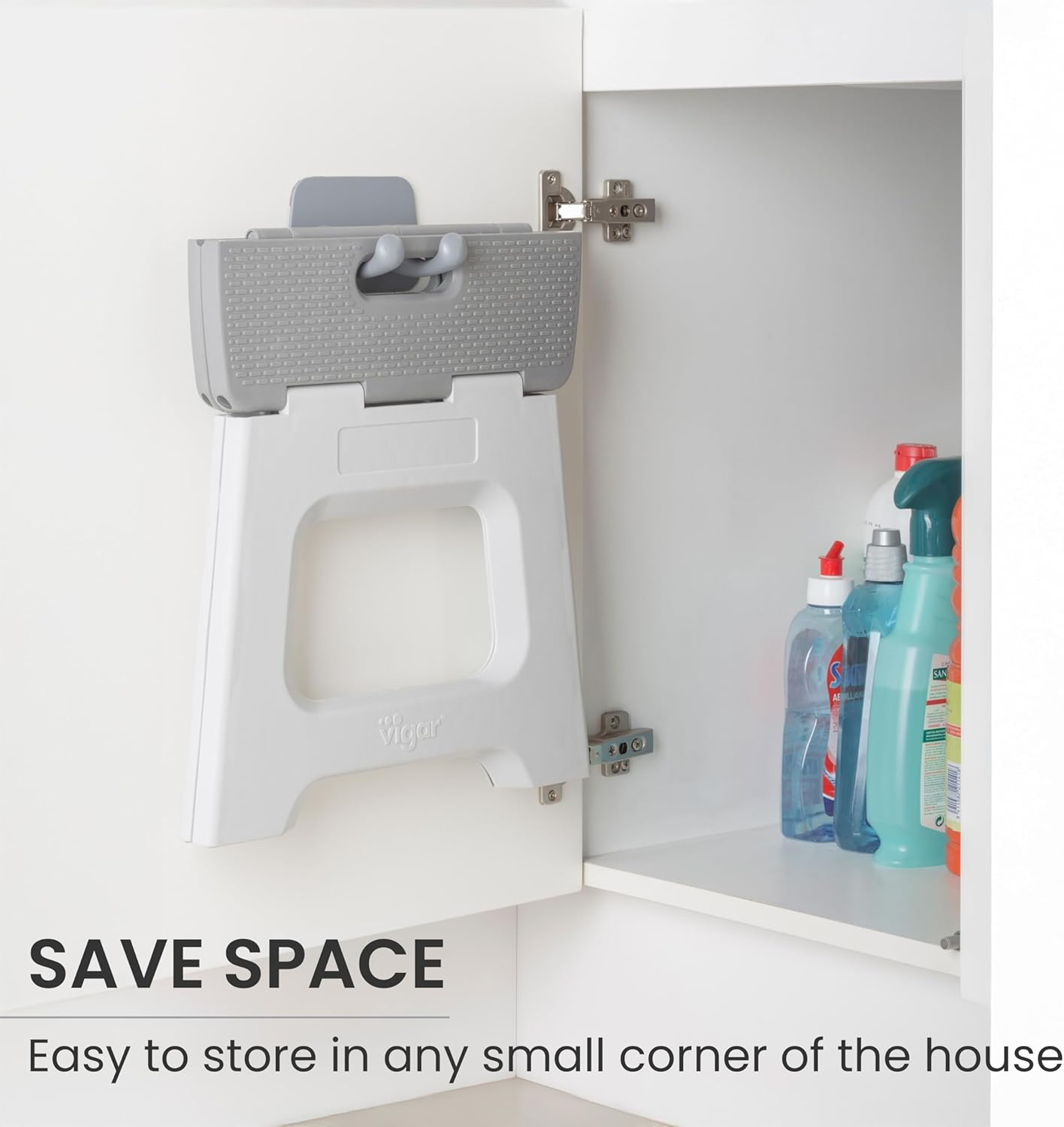 Vigar Zeroline Foldable Stool, 32 Cm Height, Grey image number 2