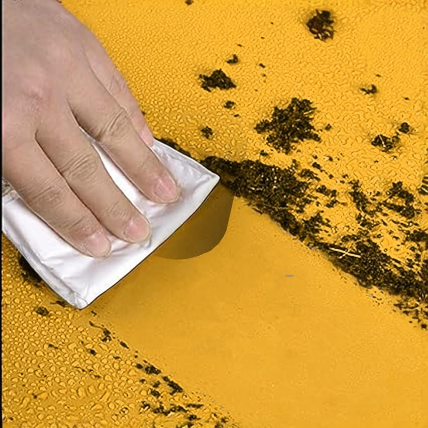 YEHNDA Repotting Mat Transplanting and Mess Control 75Cm X 45Cm Leather Portable Foldable Tray Gardening Mat Plant (Yellow) image number 4