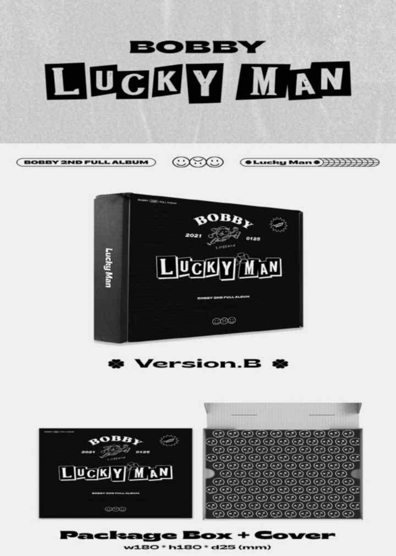 Ikon Bobby Lucky Man 2Nd Full Album B Version Cd+Folding Poster on Pack+80P Photobook+32P DIY Book+4P Sticker+1P Photocard+Magnetic Coupon+4P Post+Lenticular+Message Card Set+Tracking image number 1