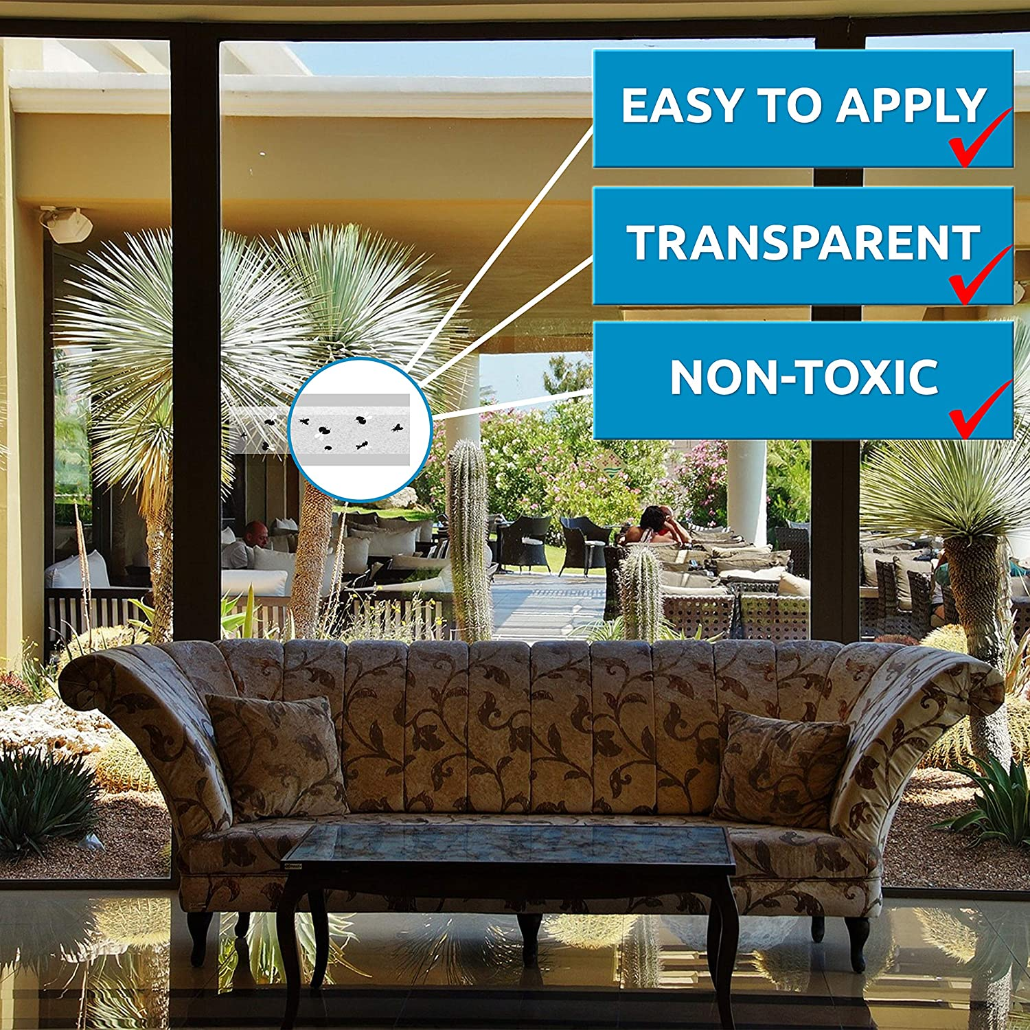 W4W Flies & Bug Window Fly Trap - Indoor / Outdoor Non Toxic Clear Window Fly Traps - 16 Pack image number 4