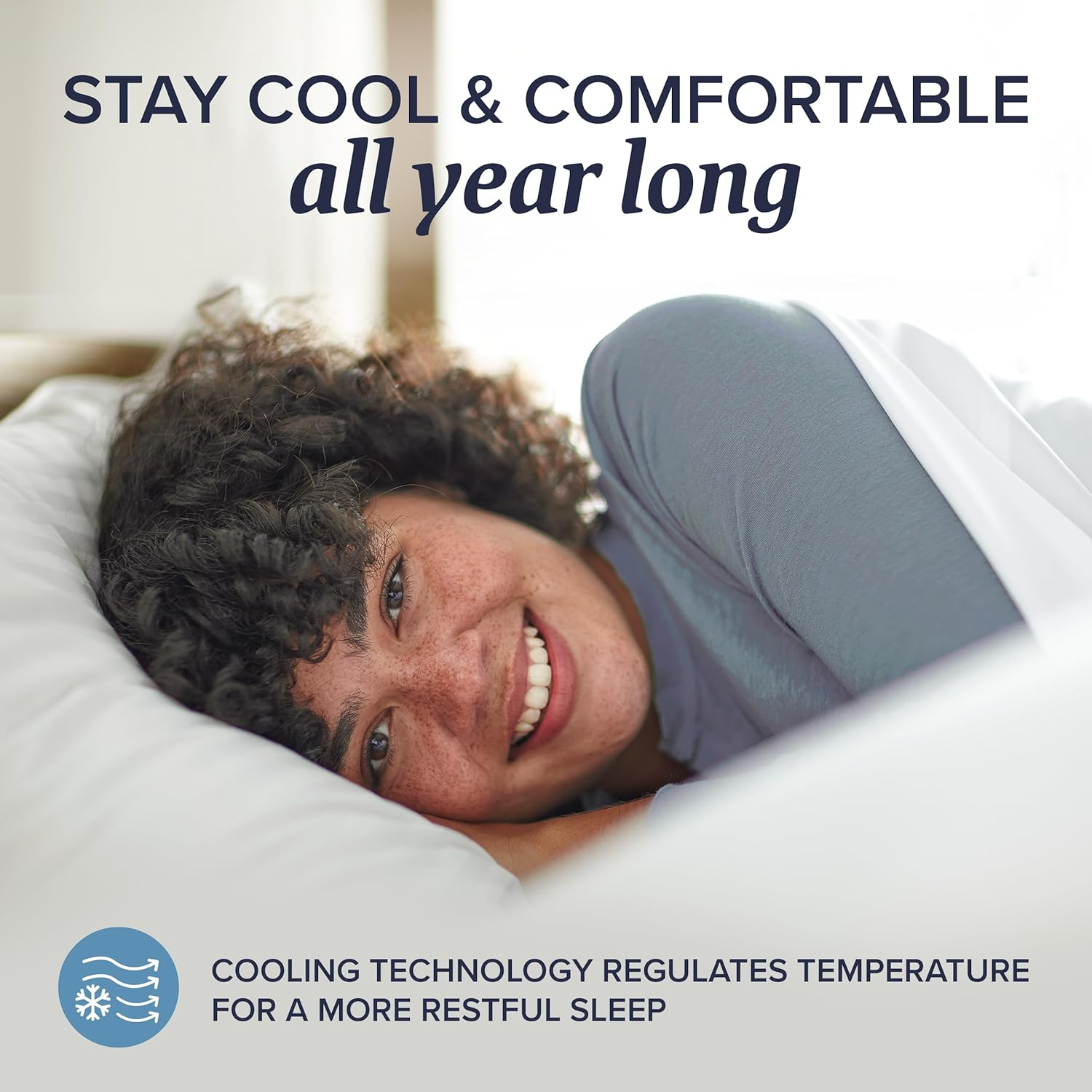 Beckham Hotel Collection Queen/Standard Size Memory Foam Bed Pillows Set of 2 - Cooling Shredded Foam Pillow for Back, Stomach or Side Sleepers image number 2