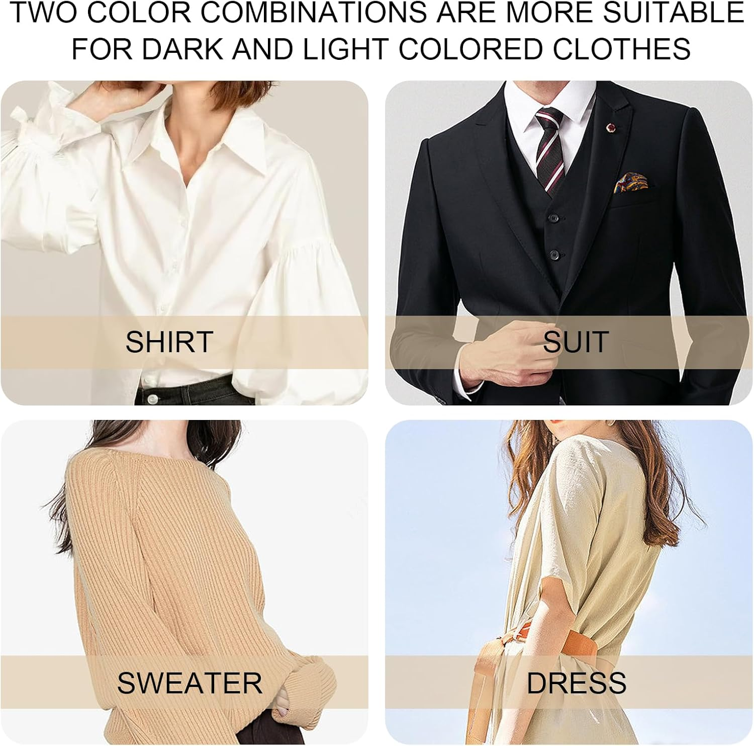 Shoulder Pads 2 Pairs Set in Shoulder Pads, 1.5Cm Thick, Sponge Shoulder Pads, Removable Shoulder Pads, Breathable, for Women & Men (Black & White) image number 3