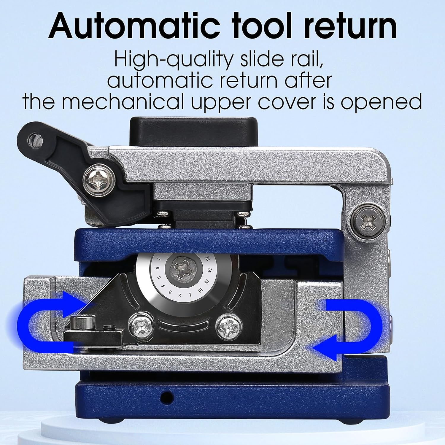 BAOSHLA 6S Optical Fiber Cleaver High Precision Stripping Tool Fiber Optic Cable Cutter Automatic Tool Return 16 Cutting Points 48000 Times Cold Joining Fiber Cutting Knife with 1Pcs Spare Blade image number 4