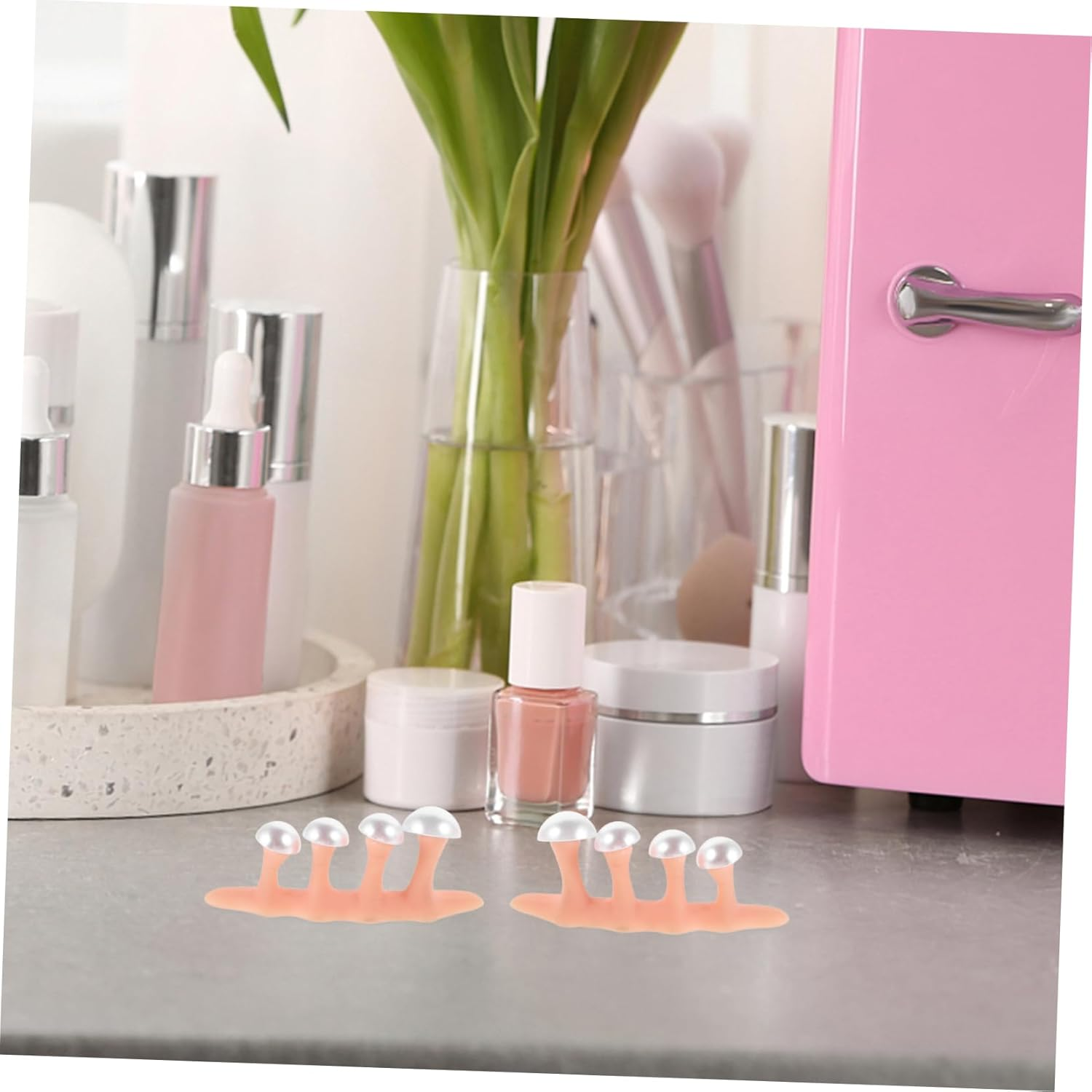 2Sets Nail Separator for Pedicure Silicone Toe Separators Pearl Decor Toenail Spacers for Nail Art and Manicure image number 6