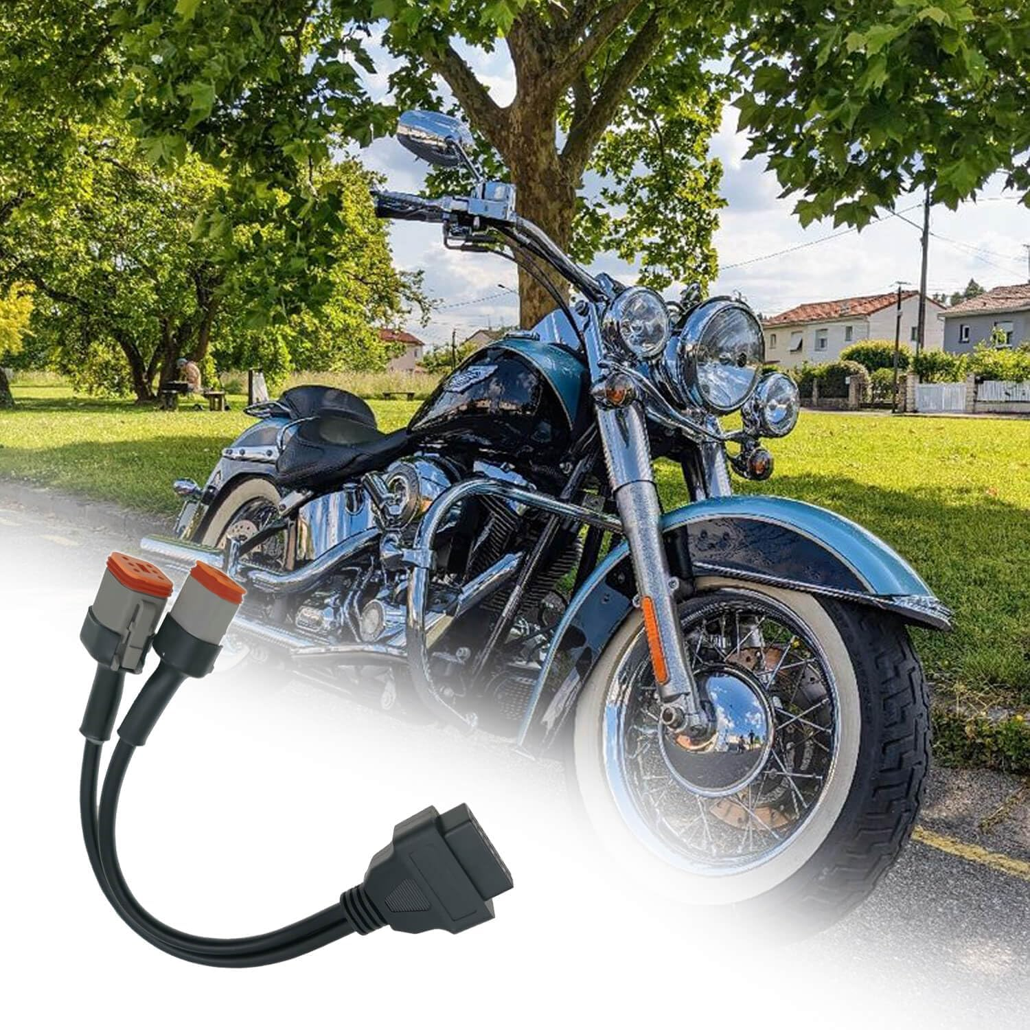 OBD2 Cable Fit for Harley Davidson Models, 4Pin+6Pin 2 in 1 Motorcycle OBD Scanner Adapter,Obd Connector Work with Many Motorcycle Diagnostic Tool, 12" Cable image number 4