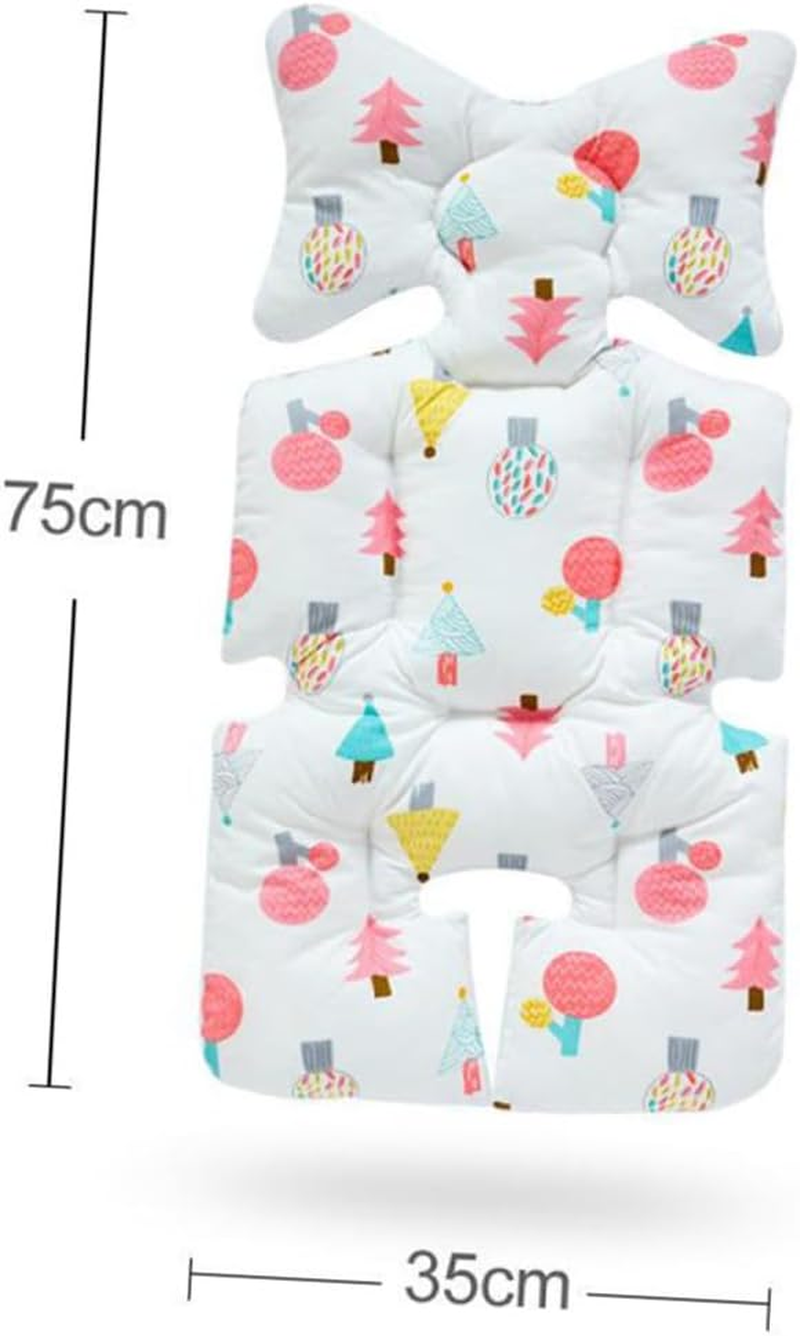 Breathable Cotton Cushion Pad for Stroller Pushchair with Cartoon Print Lightweight Soft Seat Liner Mat Reducing Shake Double-Sided Comfort Protector for All Seasons image number 5