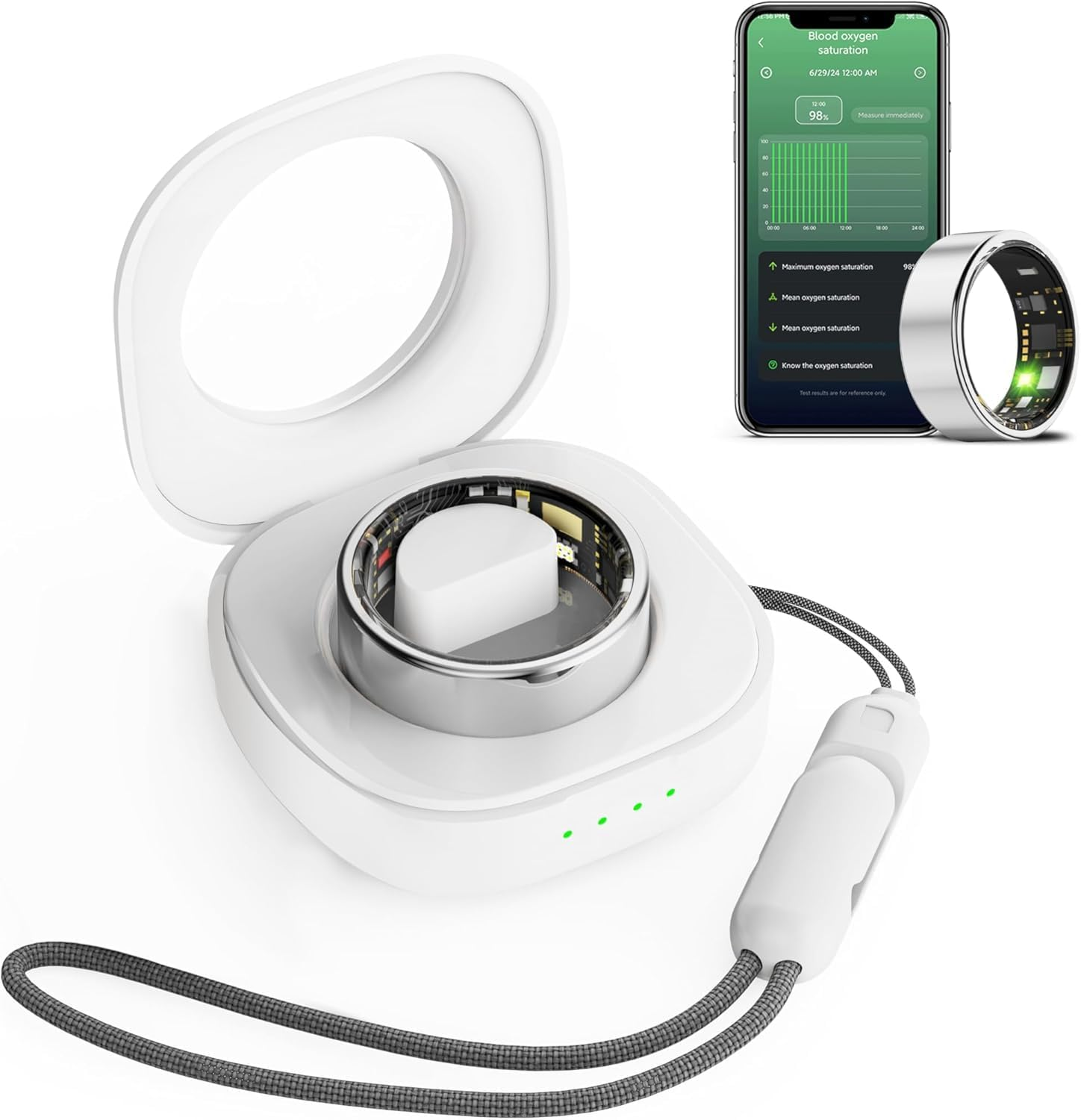 Smart Ring Health Tracker, with Box, Fitness Tracker, Activity Trackers for Man Women -Sleep Exercise Monitor,Waterproof Sleep Tracking Wearable for Daily Use(Silver, 9)