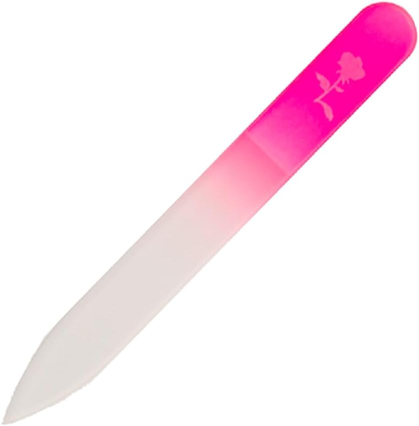 Shin Asahi Corporation Merites CF080 Glass Nail File, Gradient Openwork Type, S, Double-Sided, Flower, Pink