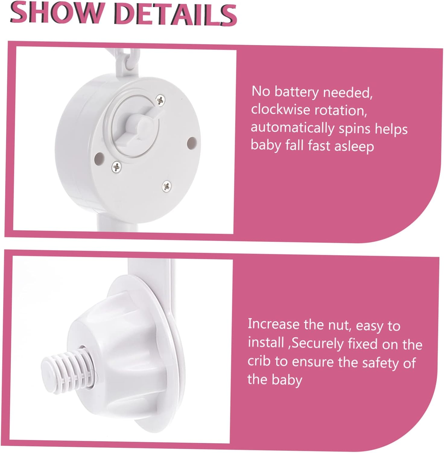 Mobile Crib Rabbit Musical Nursery Mobile for No Batteries Required Enhances Development for Showers Calming Effect for Crib Sleep image number 5