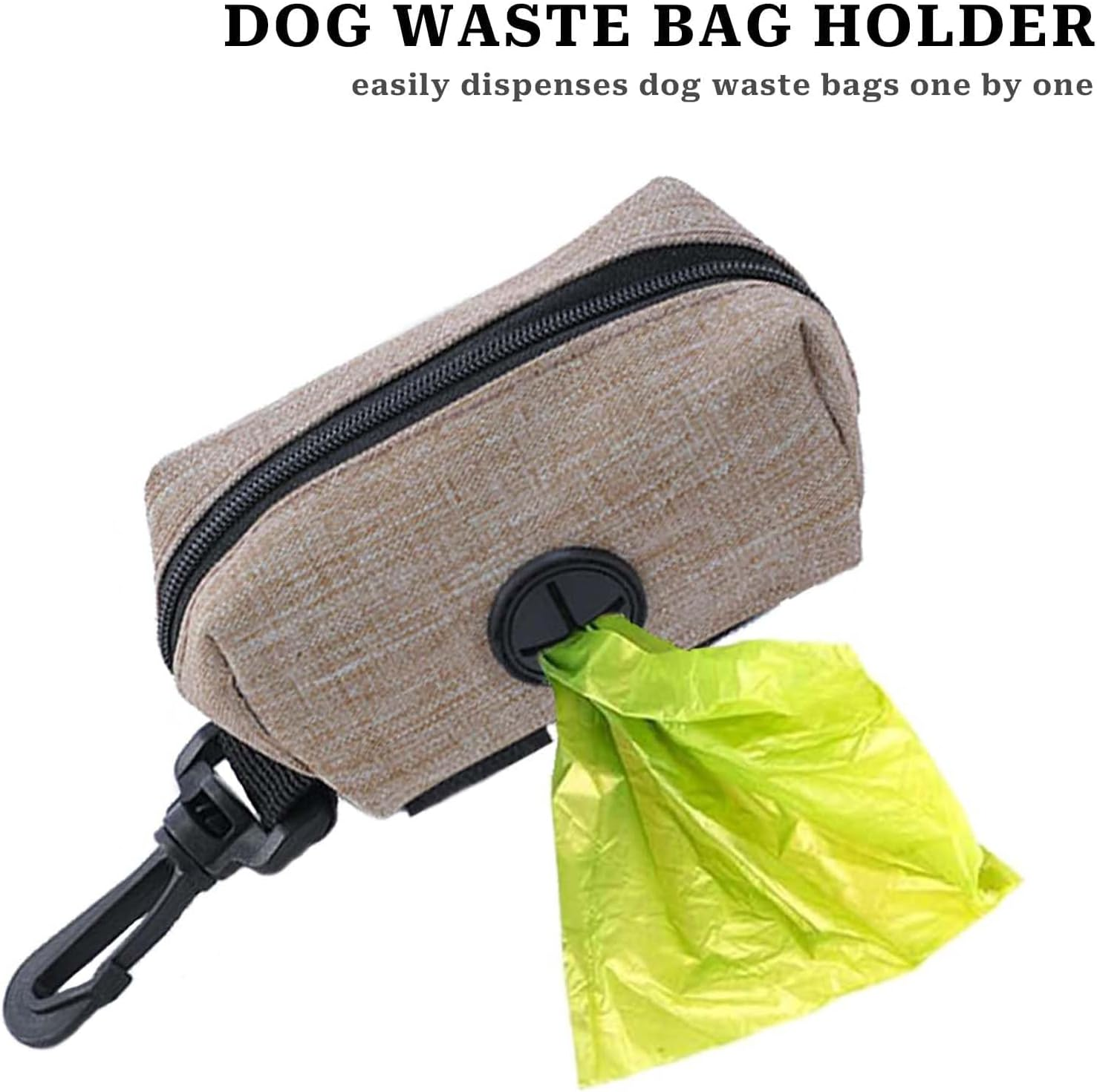 Pack of 2 Waste Bag Dispenser, Dog Waste Bag Dispenser, Grey Dog Waste Bag Holder, Portable Dog Waste Bag Dispenser with Zip, Pet Dog Waste Bag Dispenser, Fits Any Dog Lead for Walking Running image number 3
