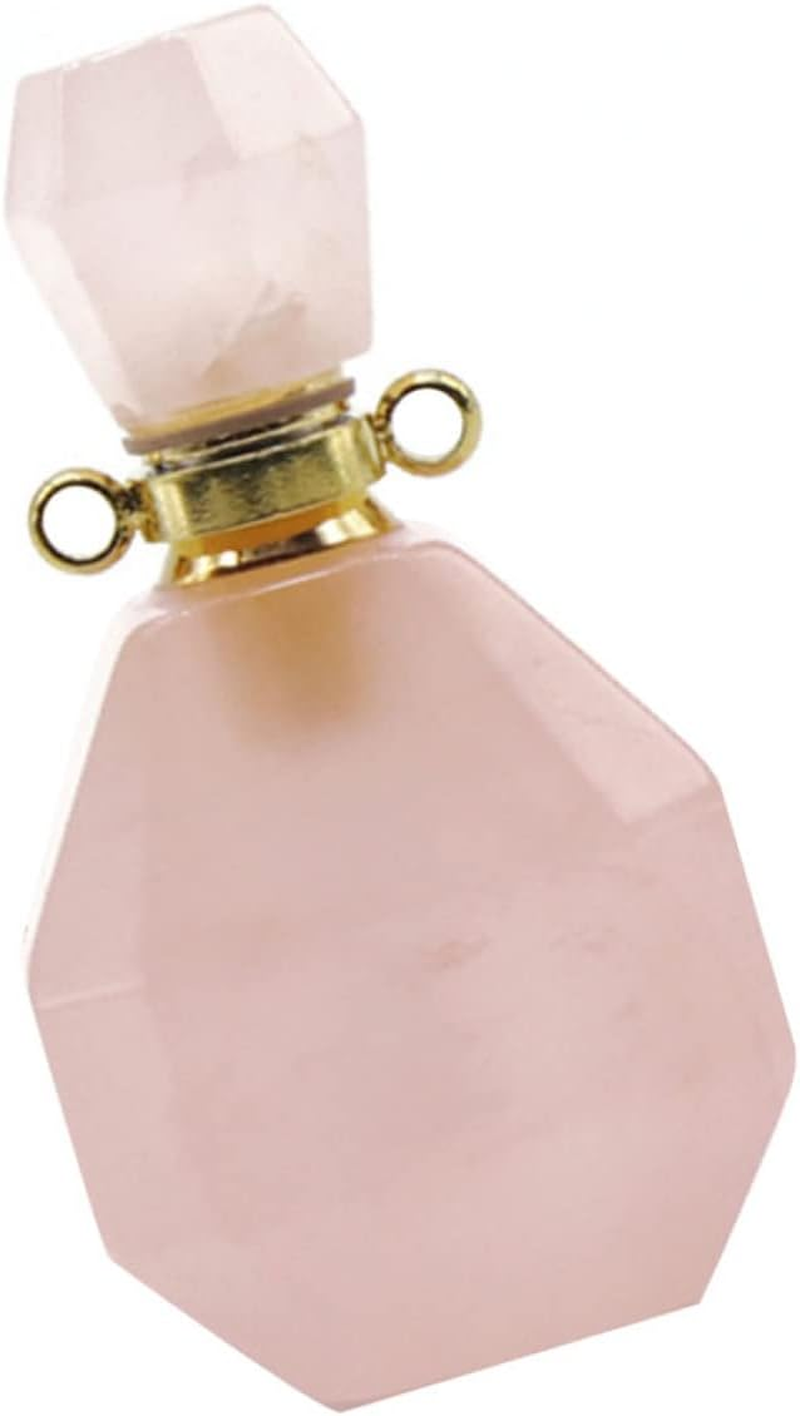 Pendants for Necklaces Crystal Pendants Amethyst Portable Perfume Container Glass Bottle for Essential Oils Accessories White Perfume Container Wishing Bottle