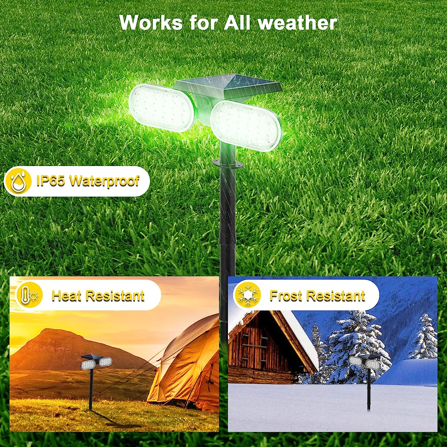 Solar Spotlights Outdoor Waterproof, Dusk to Dawn Color Changing Solar Light Solid 7 Colors, Stake Solar Lights Keep on All Night (4-Pack) image number 4