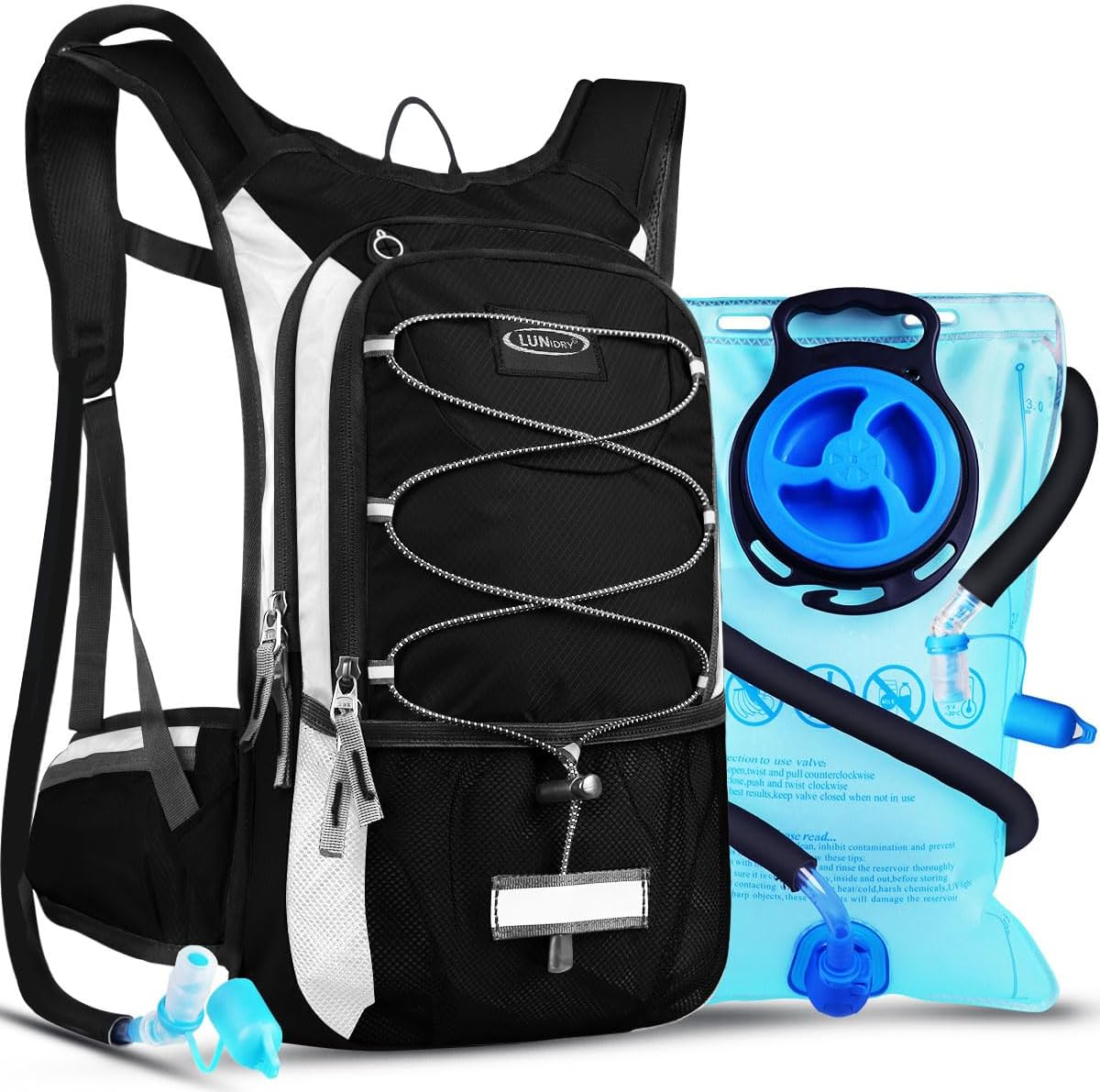 Insulated Hydration Pack Backpack with 3L BPA Free Leak-Proof Water Bladder, Keep Liquids Cool for up to 5 Hours, Daypack for Hiking, Running, Cycling, Hunting, Climbing