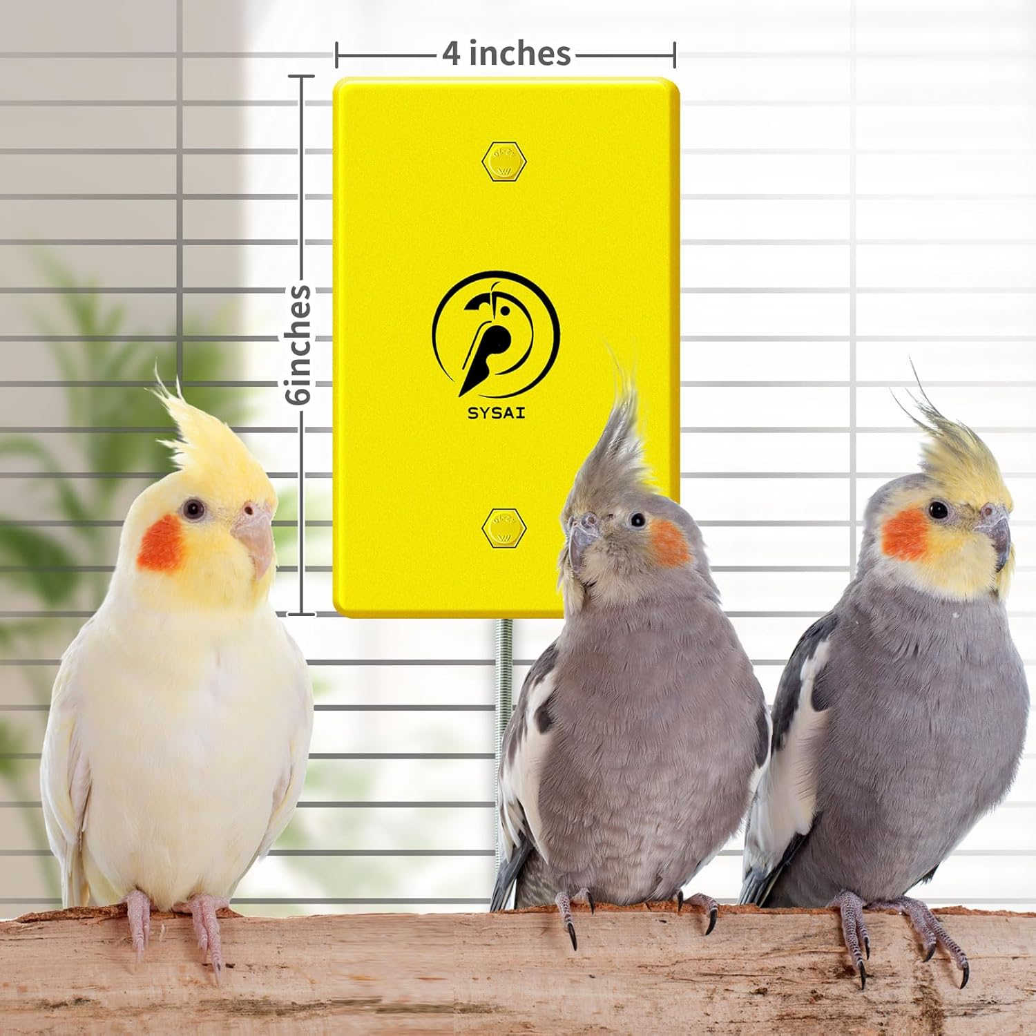 SYSAI Snuggle-Up Bird Warmer for Small Exotic Birds like Parakeets or Cockatiels and Conure,104&deg;F/113&deg;F Adjustable, 4 X 6 Inches, Bird Heater for Cage image number 3