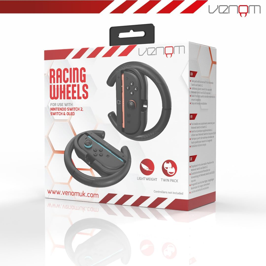 Venom Switch 2 Steering Wheel Twin Pack for Mario Kart World (Nintendo Switch 2) image number 4