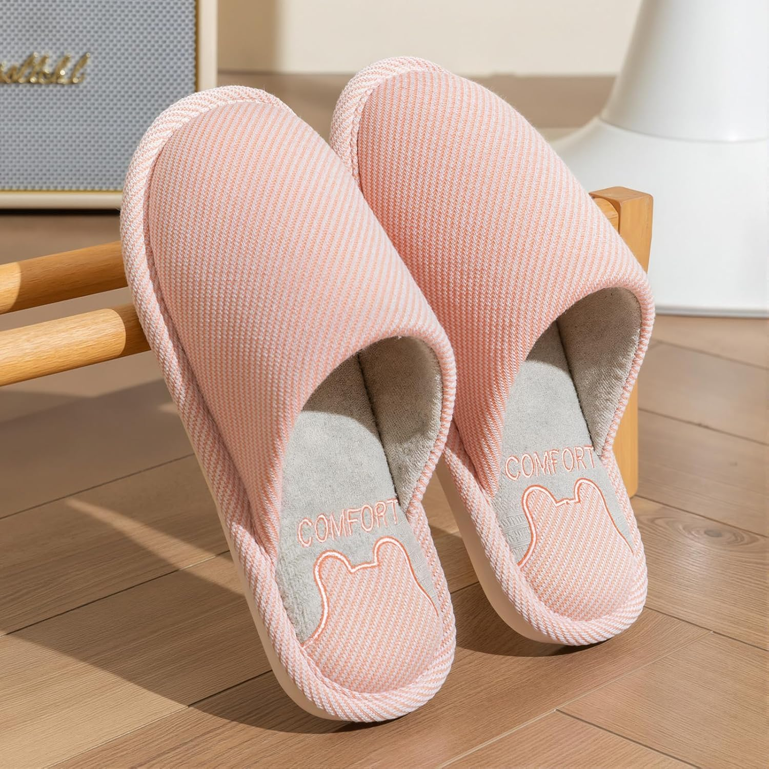 Women'S Linen House Slippers Men'S Indoor Bedroom Non-Slip PVC Outdoor Couple Fabric Slippers Seasons Soft image number 6