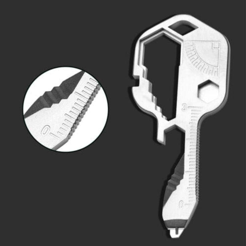 24 in 1 Key Shaped Pocket Tool, Multi-Tool Key Shaped Pocket Keychain Bottle Opener Wrench Ruler Tools for Drill Drive, Screwdriver, File, Bottle Opener, Wrench, Ruler, Wrench, Stripping image number 2