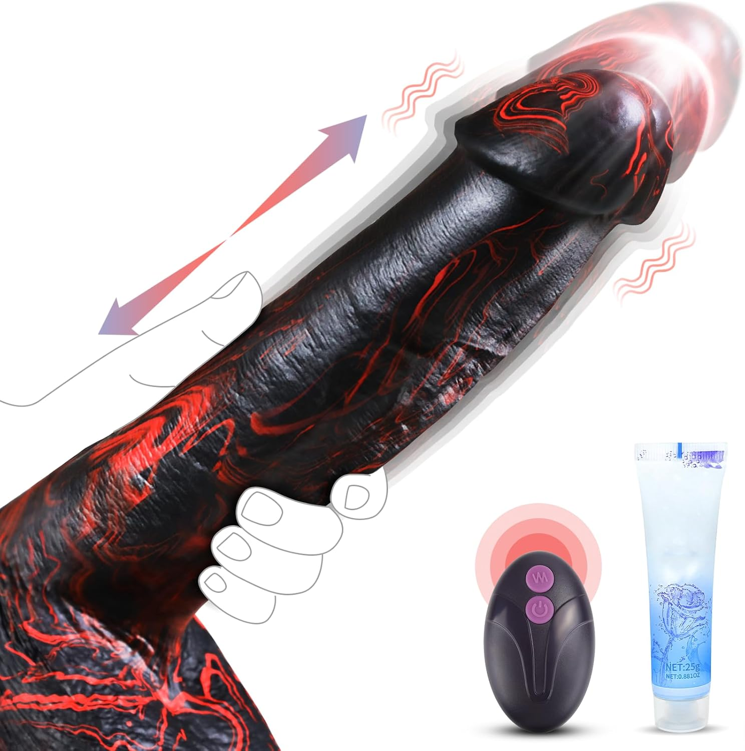 Realistic Trusting Dildo Sex Toys - 10&rdquo; Thick Dildos Vibrator with Thrusting Swinging & Vibrating for G Spot Vagina Anal Sex Stimulation, Fantasy Dildo Lifelike Penis Adult Toys & Games Women Couples image number 5