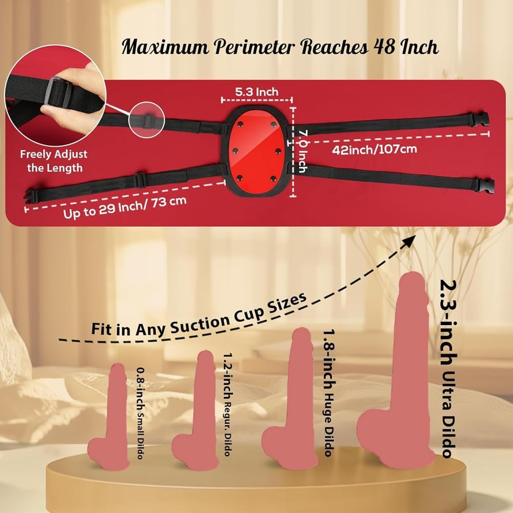 Suction Cup Dildo Mount Sex Saddle, Sex Chair Adjustable Strong Suction Strap on Harness Dildo Holder for Chair Swing Pillow Sofa Cushion, Anal G Spot Huge Machine Adult Sex Toys for Couples image number 1