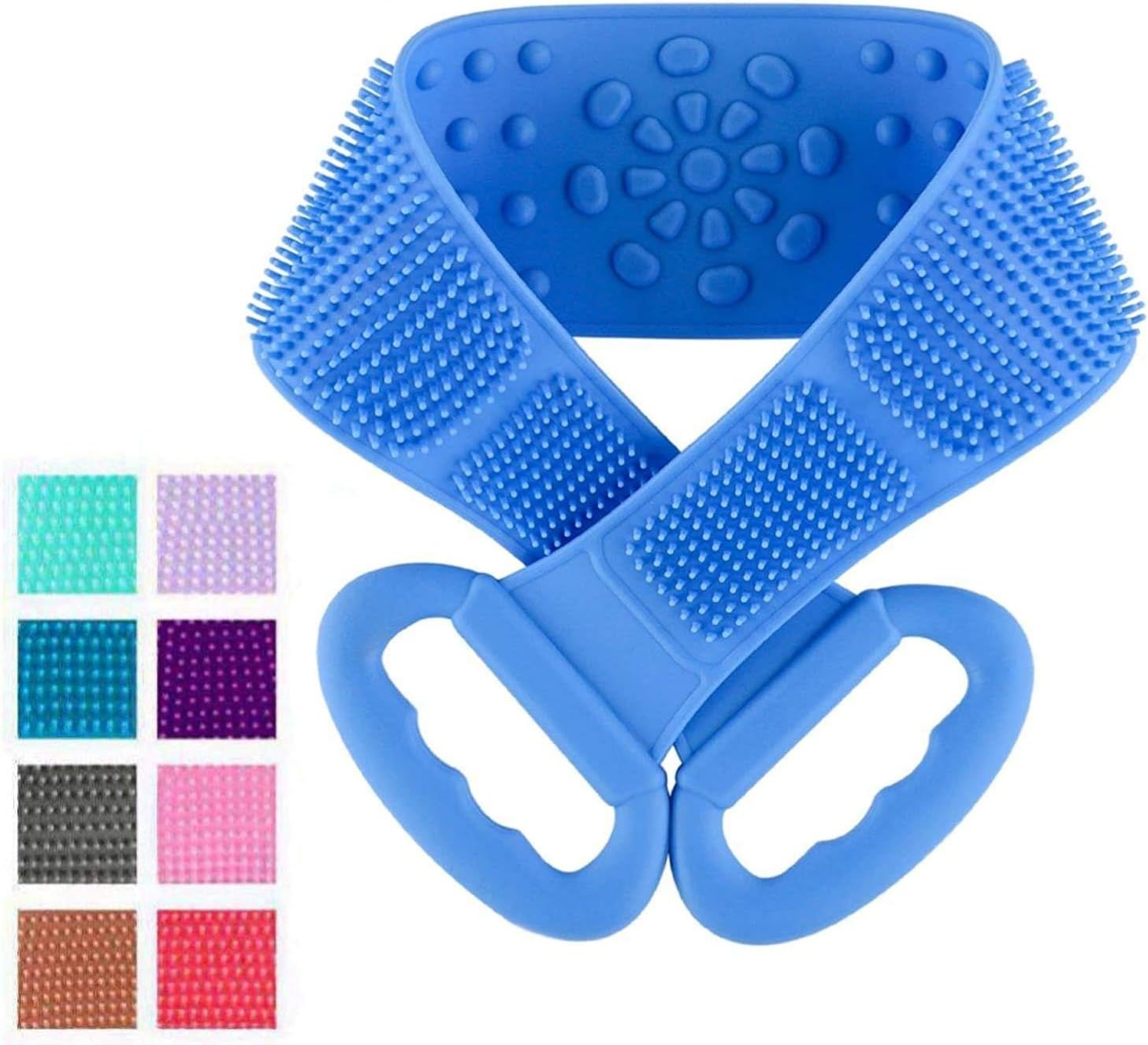 Shopmart 2 Pcs Combo Silicone Soft Cleaning Body | Bath Brush with Shampoo Dispenser plus Back Scrubber, Bath Brush Washer for Dead Skin Removal Gentle Massage Exfoliation for Kids Men and Women