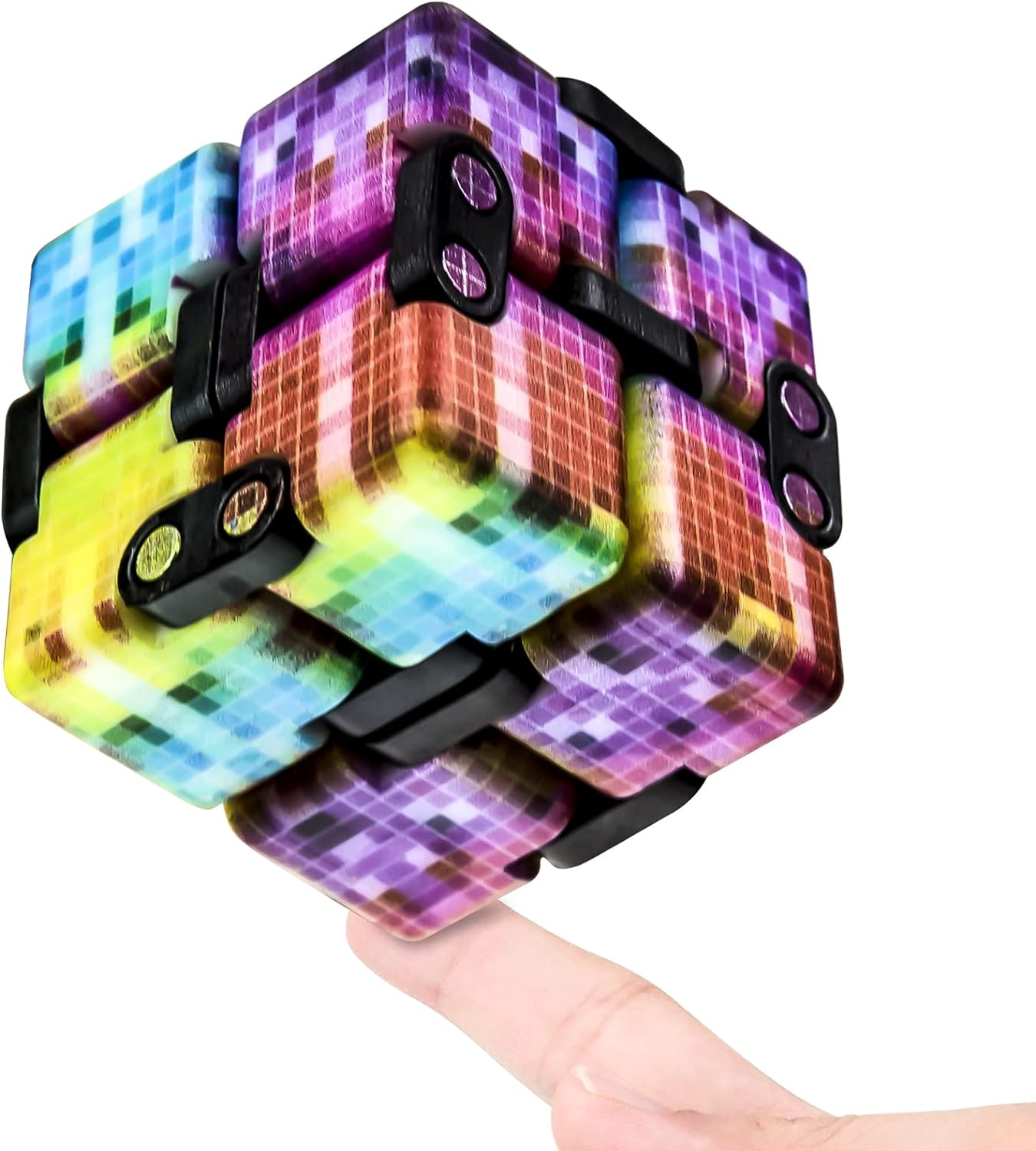 WUQID Infinity Cube Fidget Toy Stress Relieving Fidgeting Game for Kids and Adults,Cute Mini Unique Gadget for Anxiety Relief and Kill Time (Mini Galaxy)